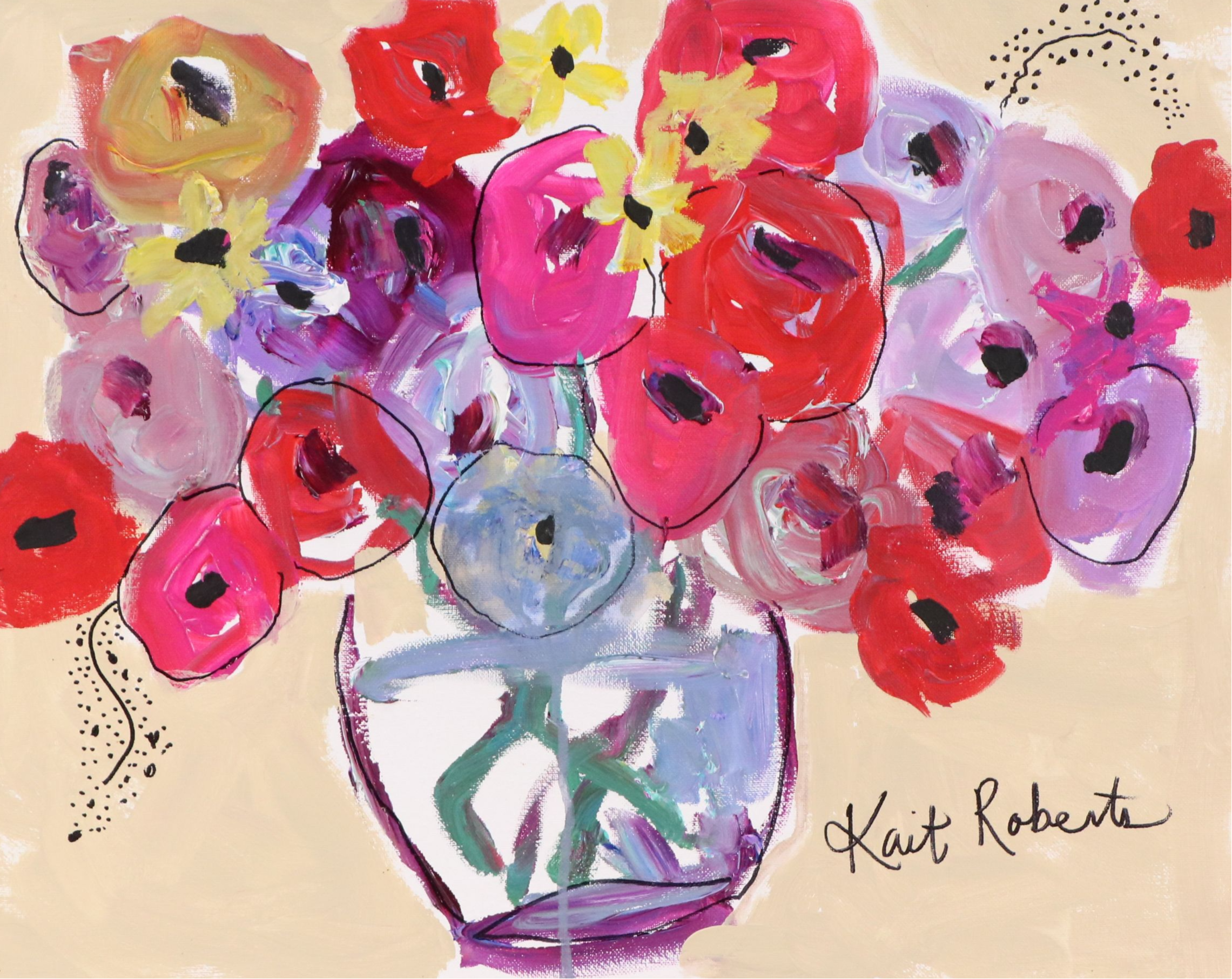 Kait Roberts Floral Acrylic Painting "Stand by Me," 2025