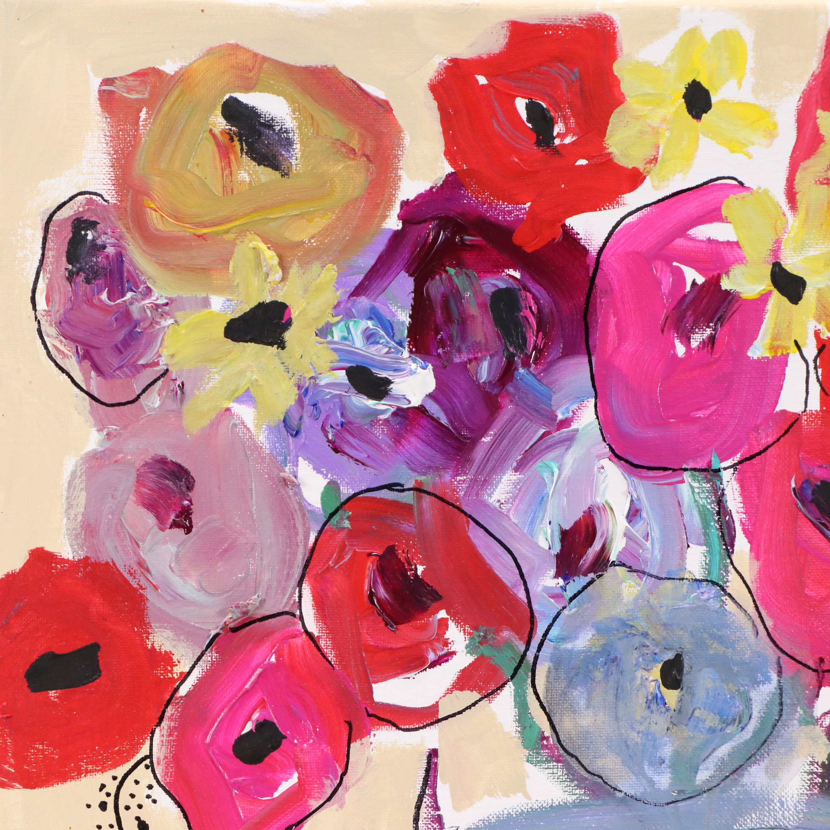 Kait Roberts Floral Acrylic Painting "Stand by Me," 2025