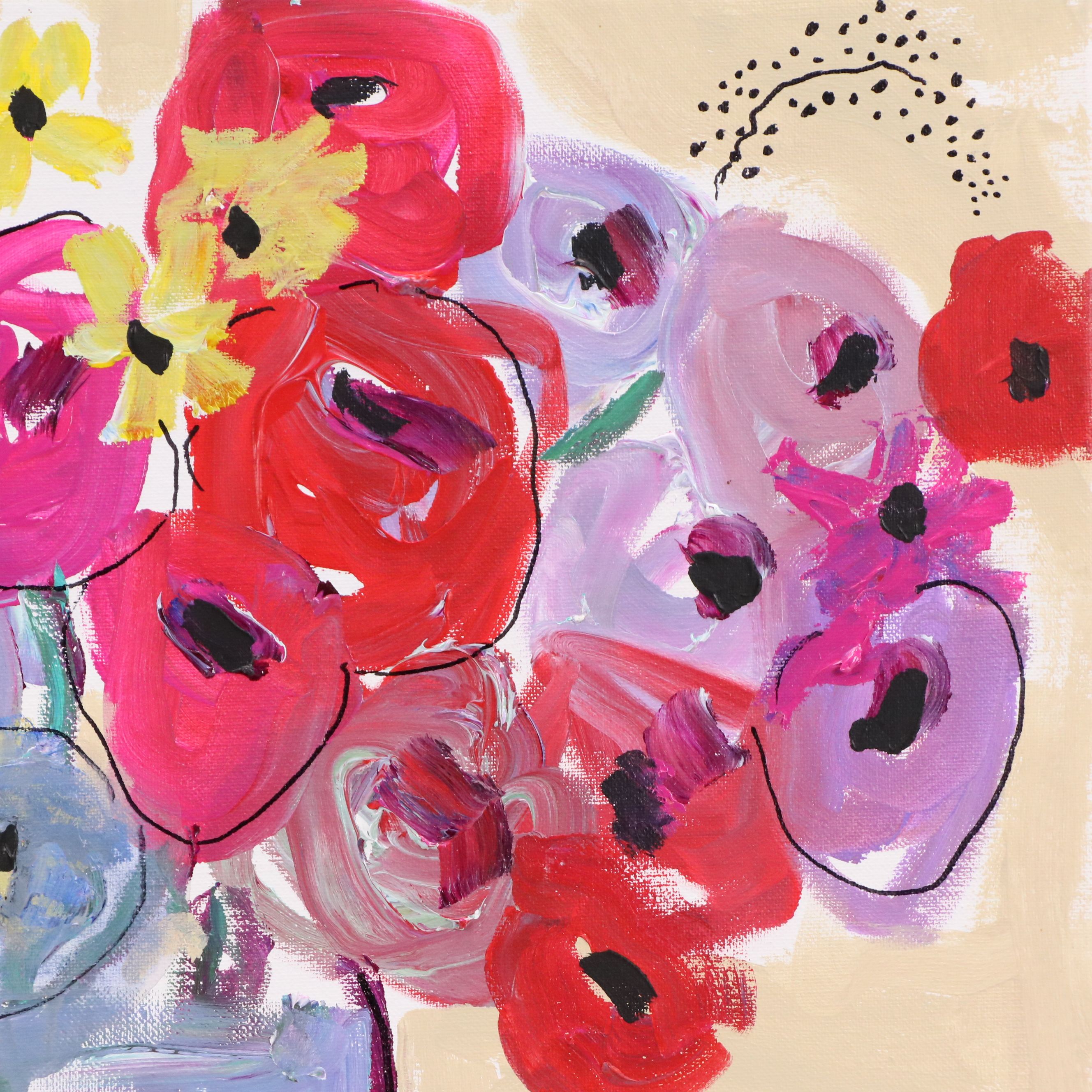 Kait Roberts Floral Acrylic Painting "Stand by Me," 2025