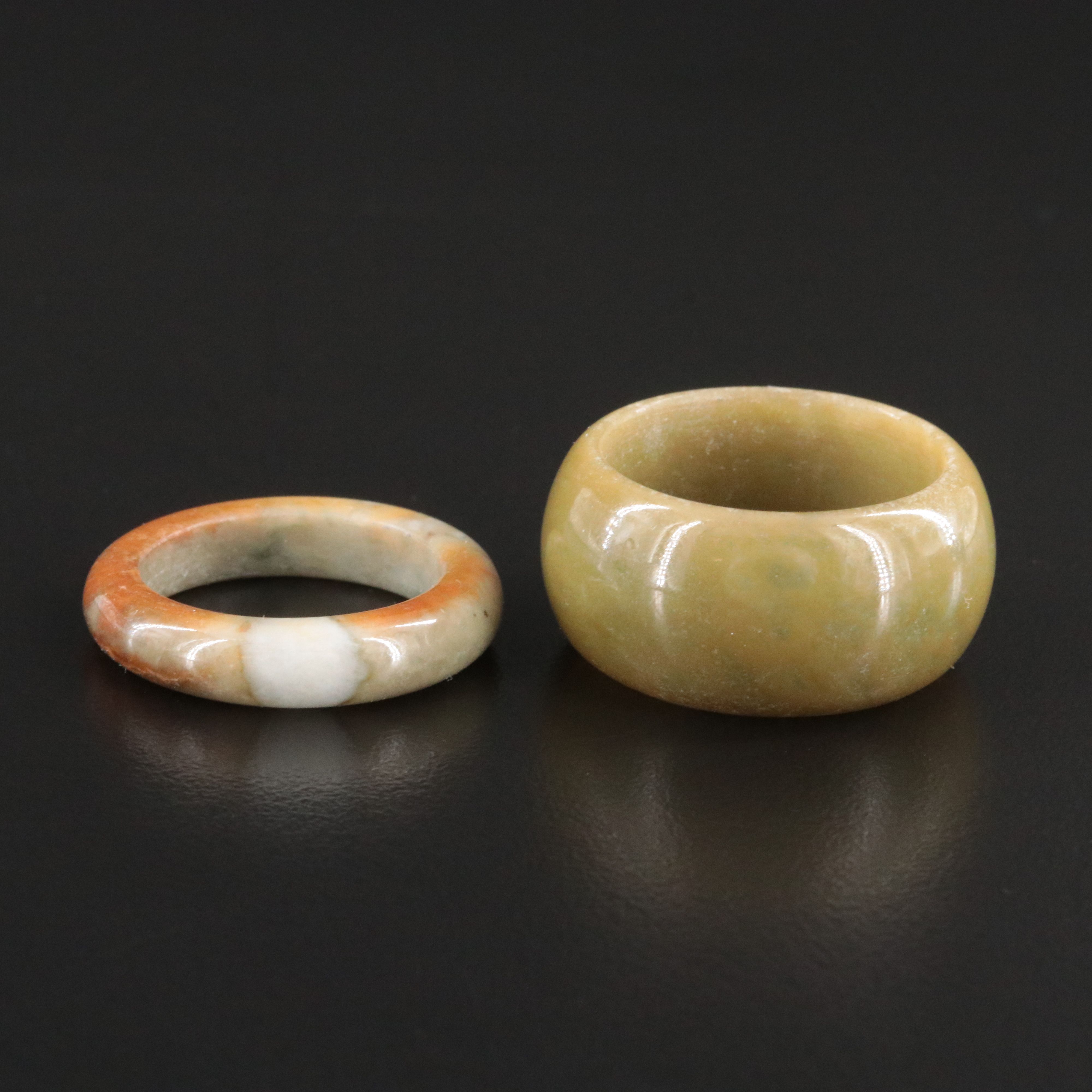 Serpentine Hololith Rings