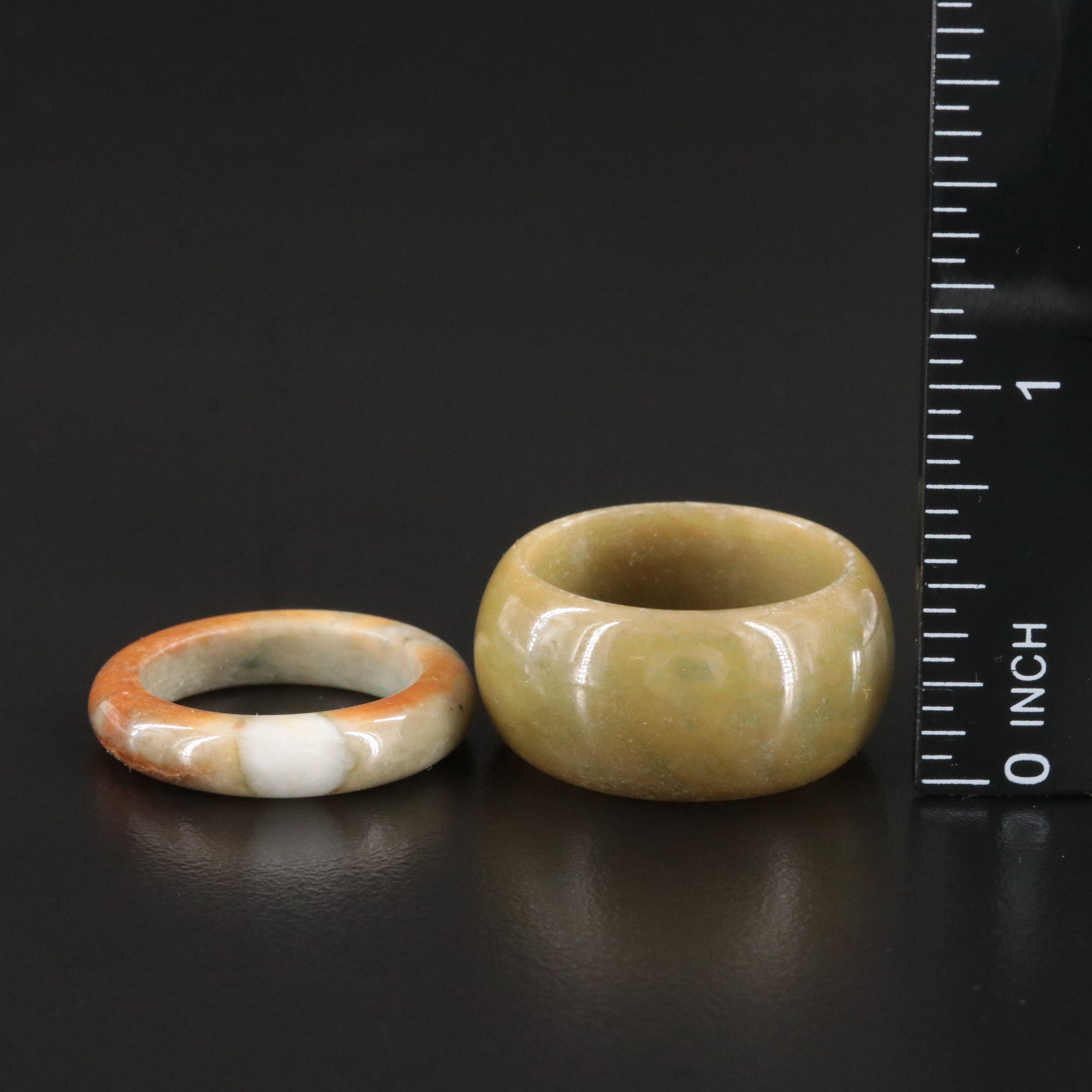 Serpentine Hololith Rings