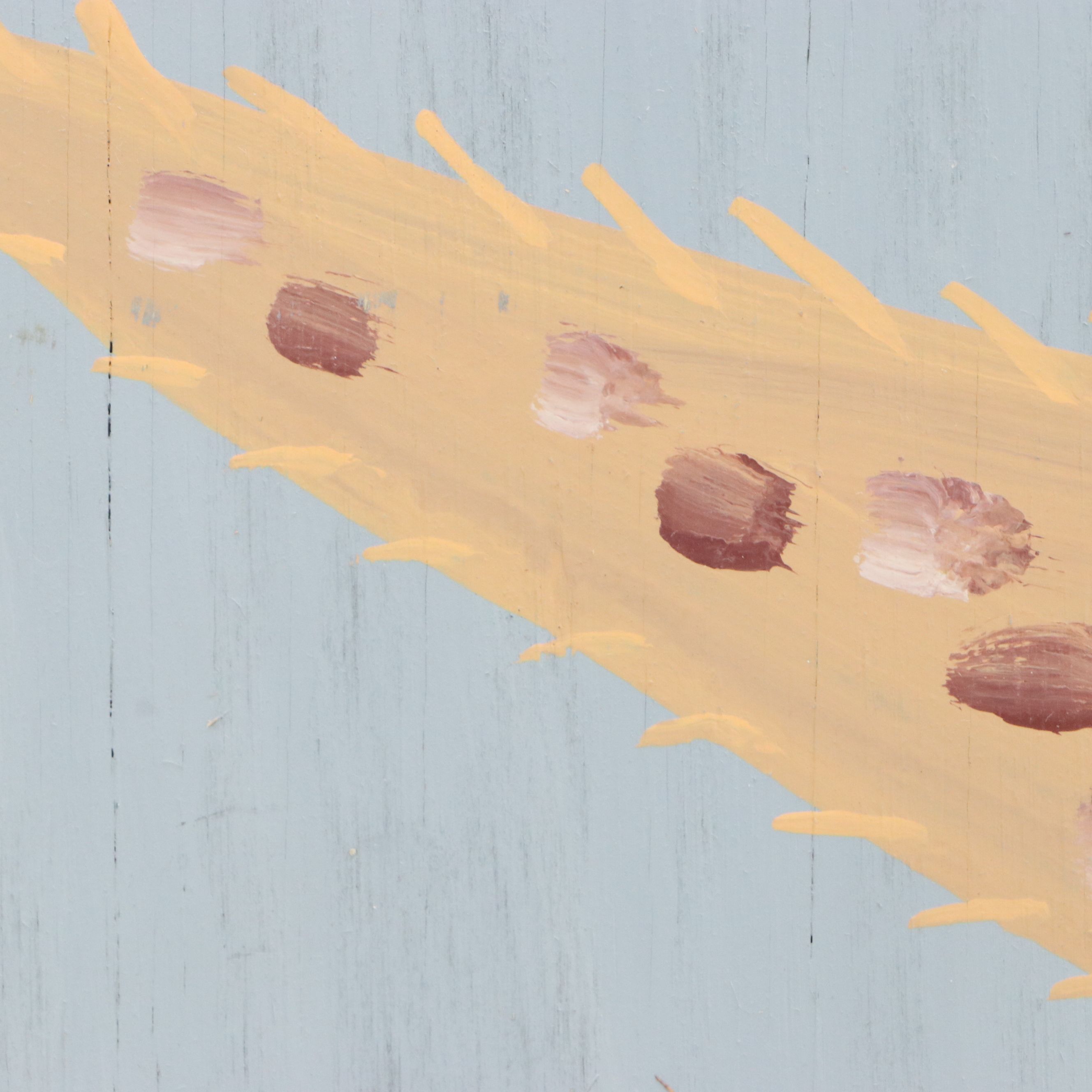 Mose Tolliver Folk Art Painting of Tan Gar Fish, Early to Mid 90's