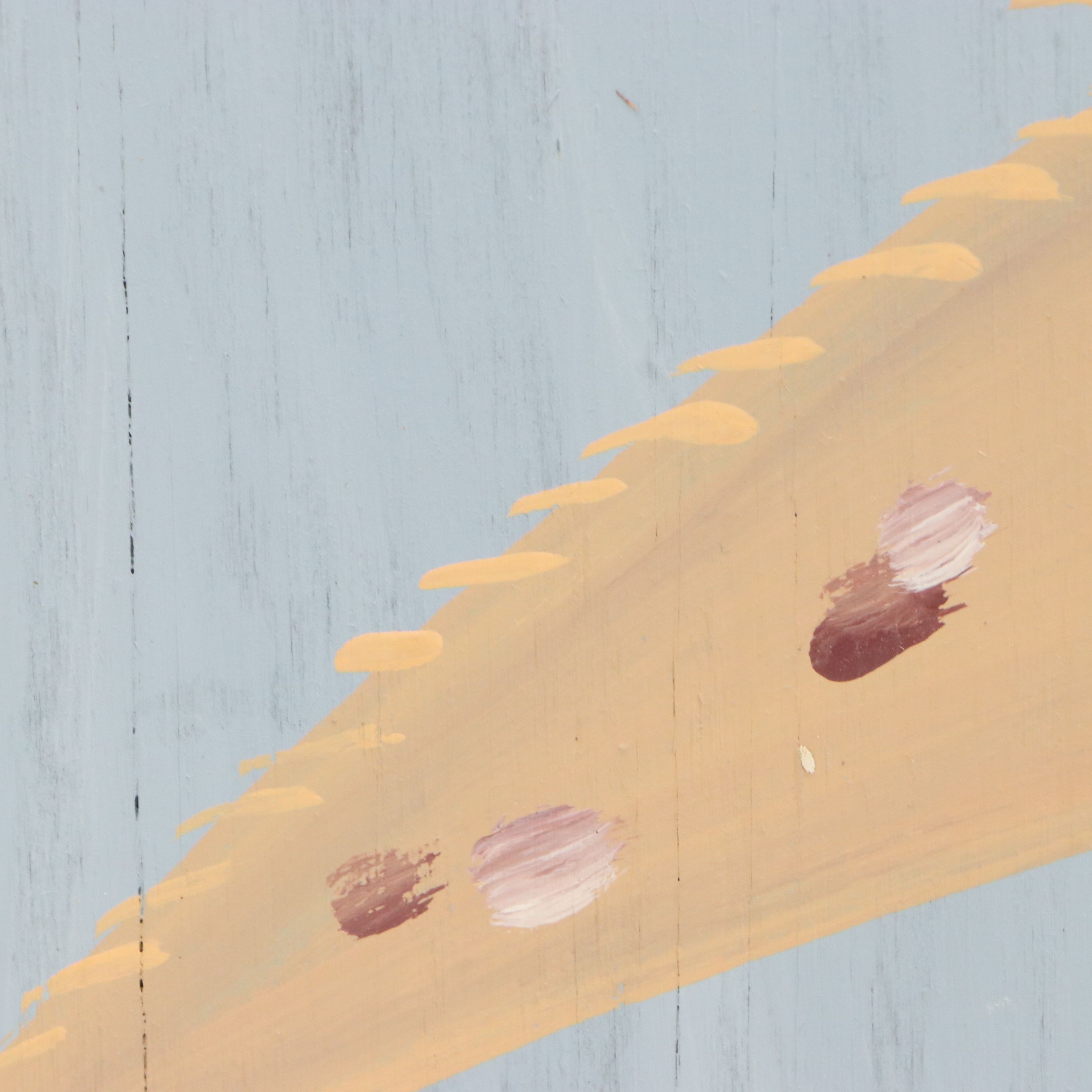 Mose Tolliver Folk Art Painting of Tan Gar Fish, Early to Mid 90's