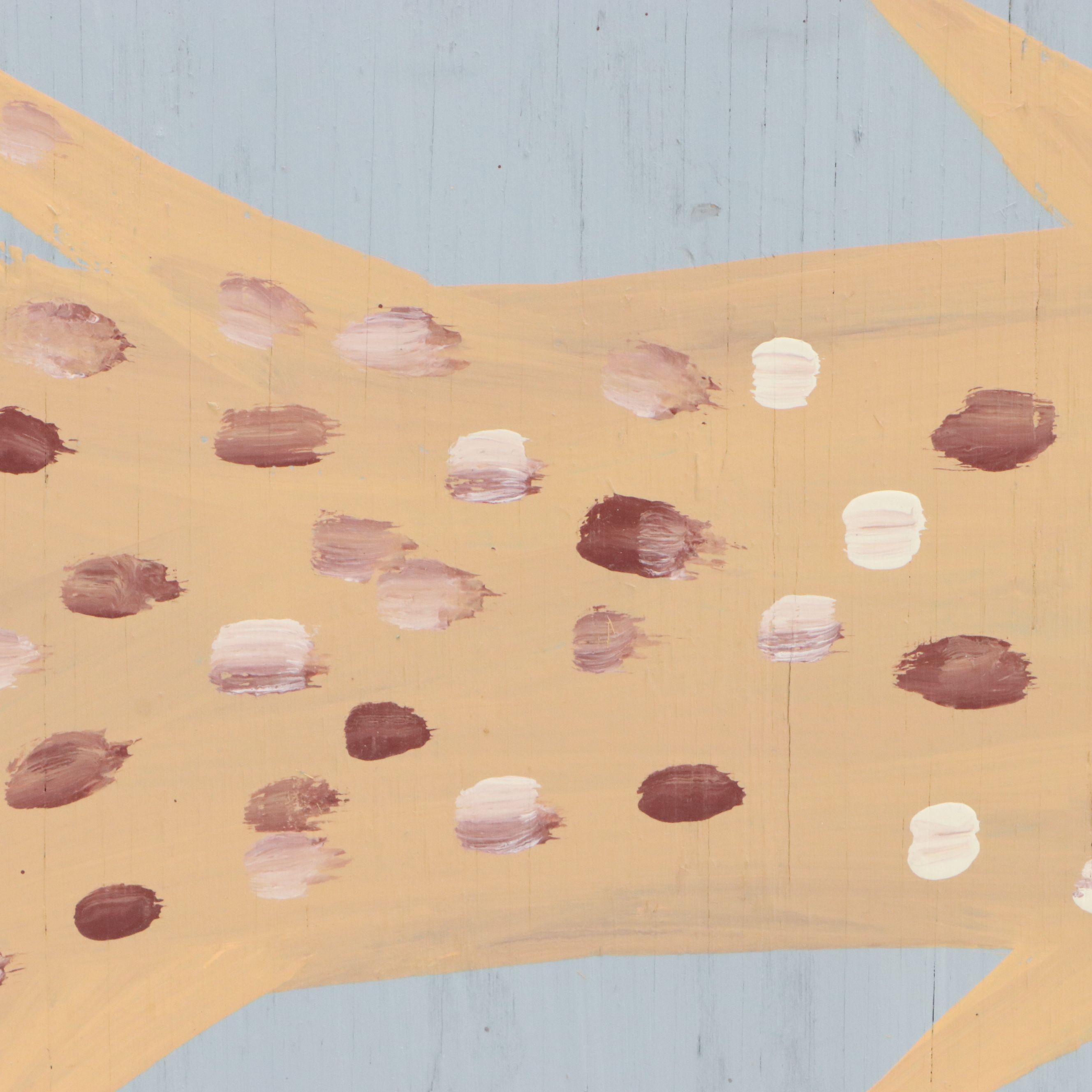 Mose Tolliver Folk Art Painting of Tan Gar Fish, Early to Mid 90's