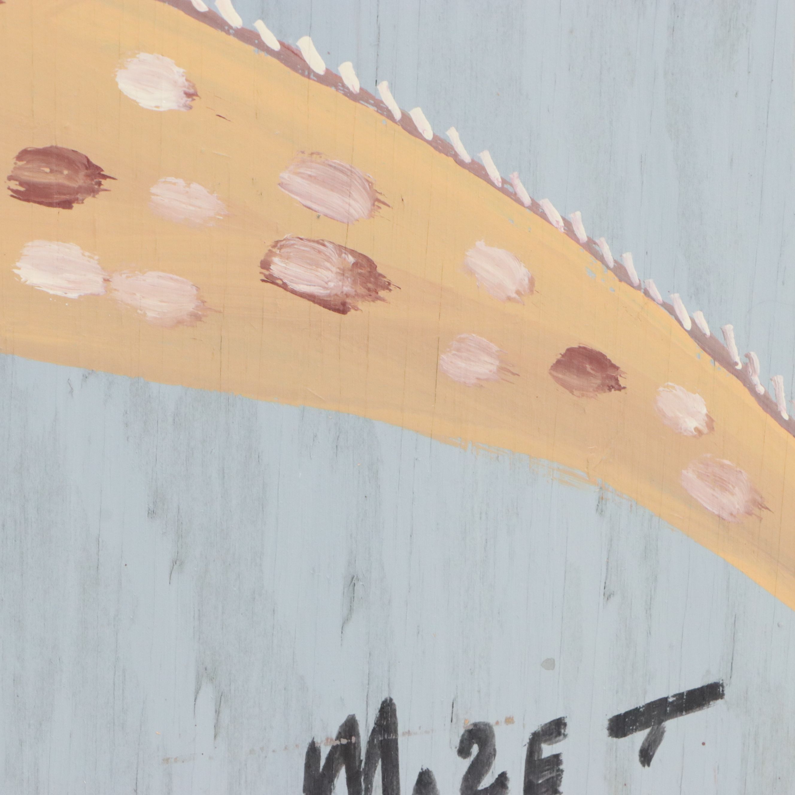 Mose Tolliver Folk Art Painting of Tan Gar Fish, Early to Mid 90's