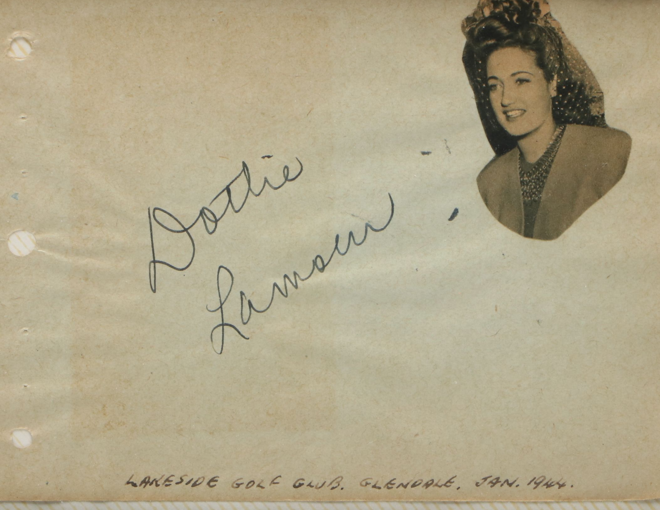 Betty Grable and Dottie Lamour Autographs with Pinup Print, 1944
