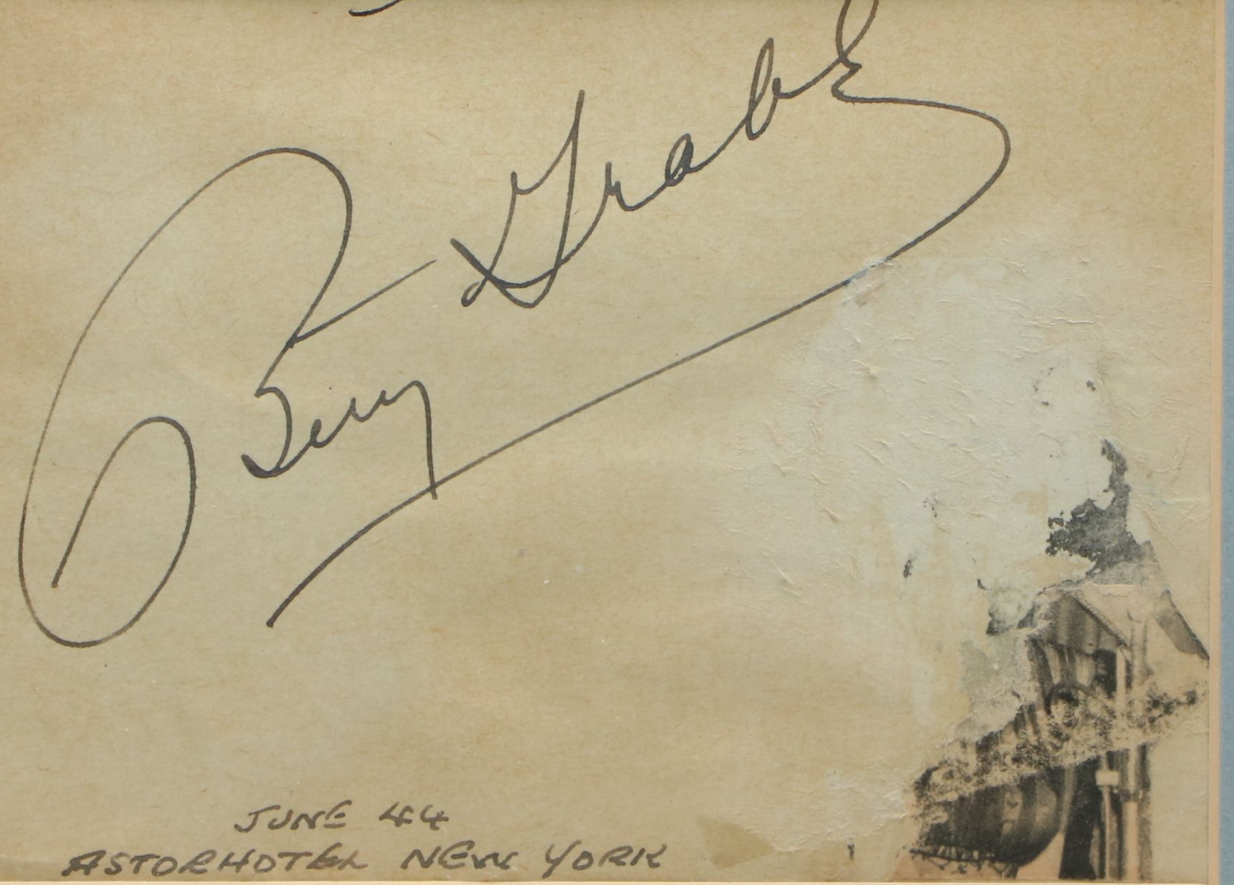 Betty Grable and Dottie Lamour Autographs with Pinup Print, 1944