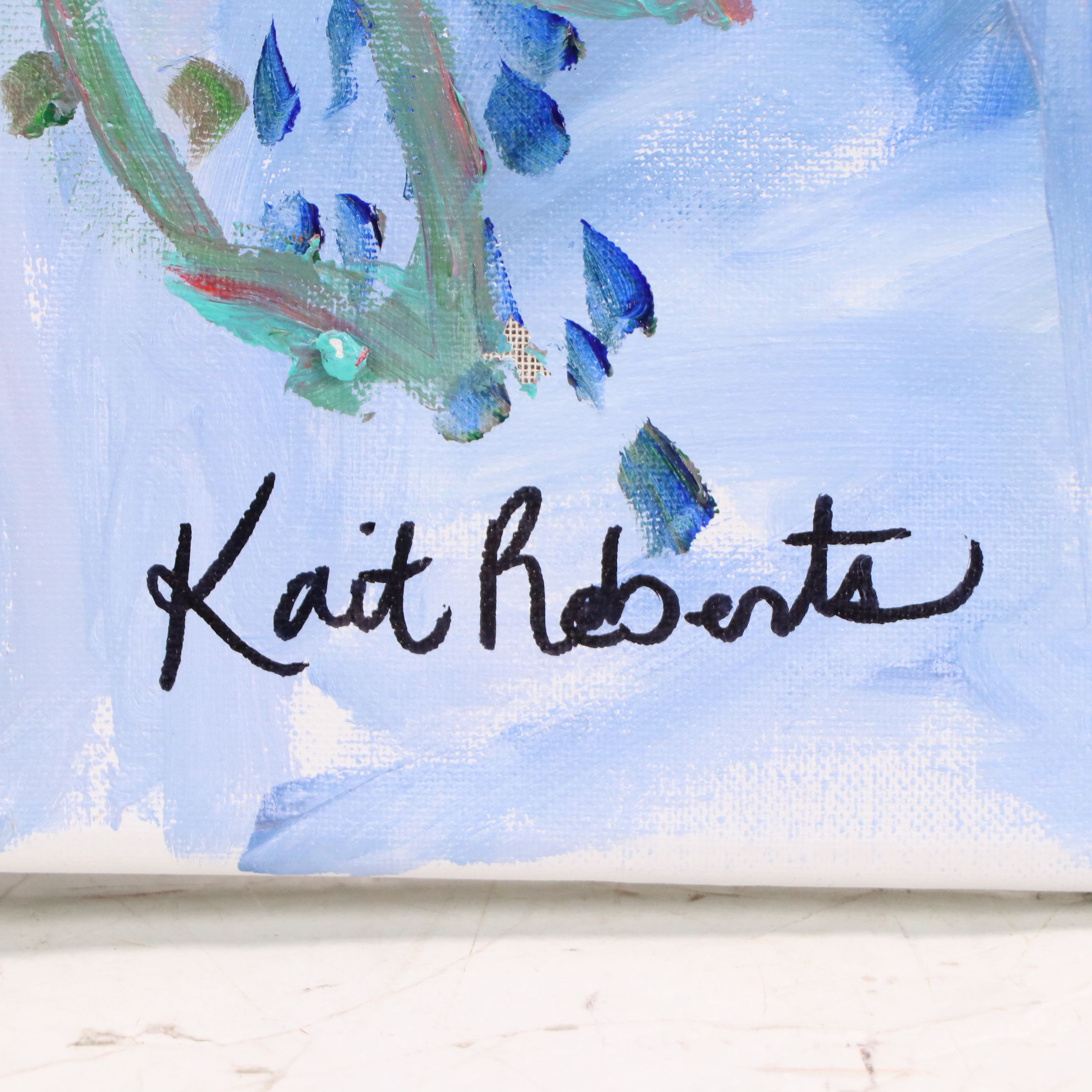 Kait Roberts Floral Acrylic Painting "Breakfast at Tiffany's," 2025