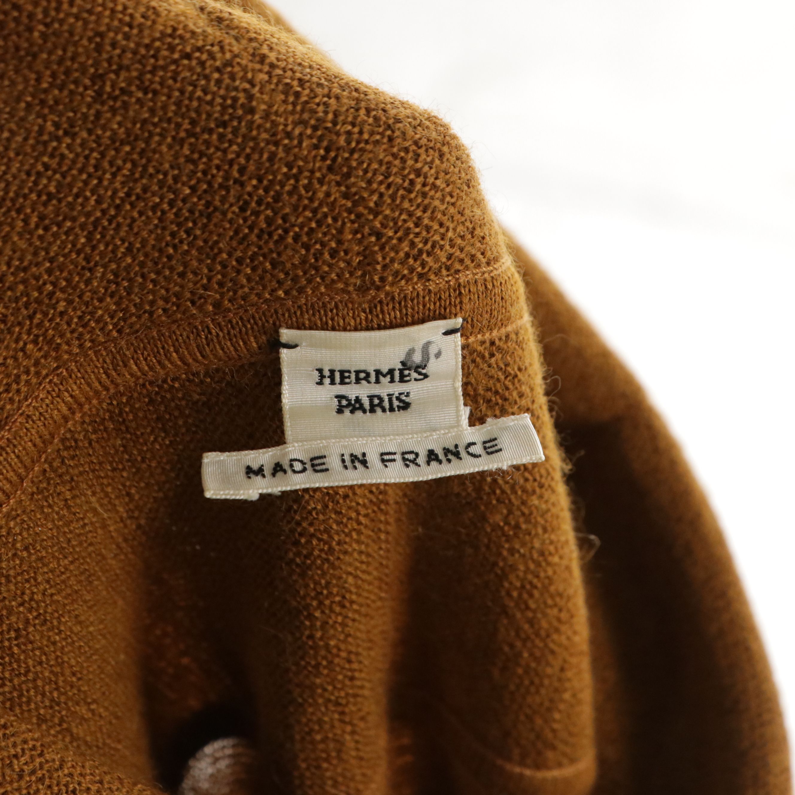 Hermès "Brazil" Cowl Neck Sweater Dress in Silk Twill and Knit Blend