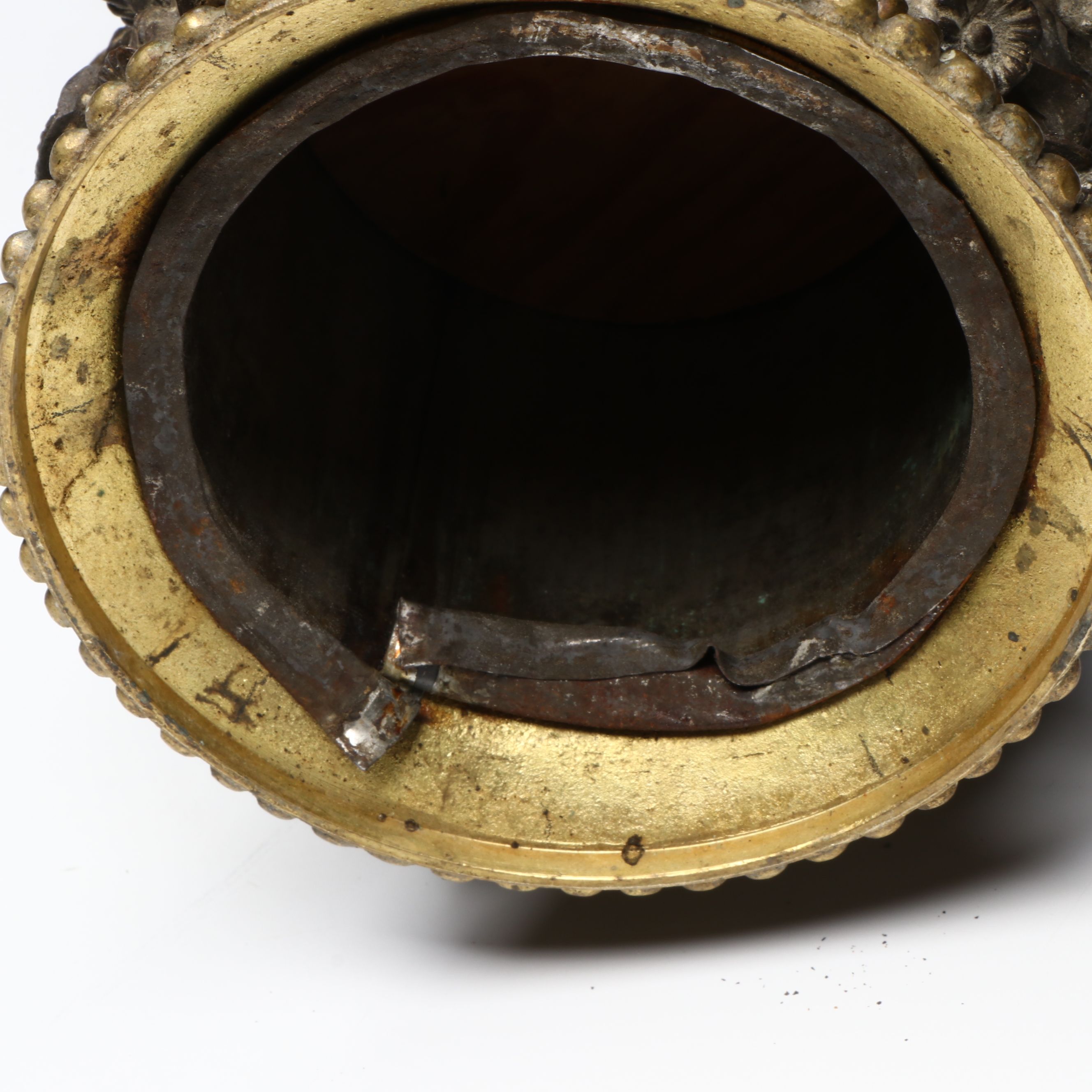 French Style Gilt and Bronze Finished Candlesticks, Late 19th Century