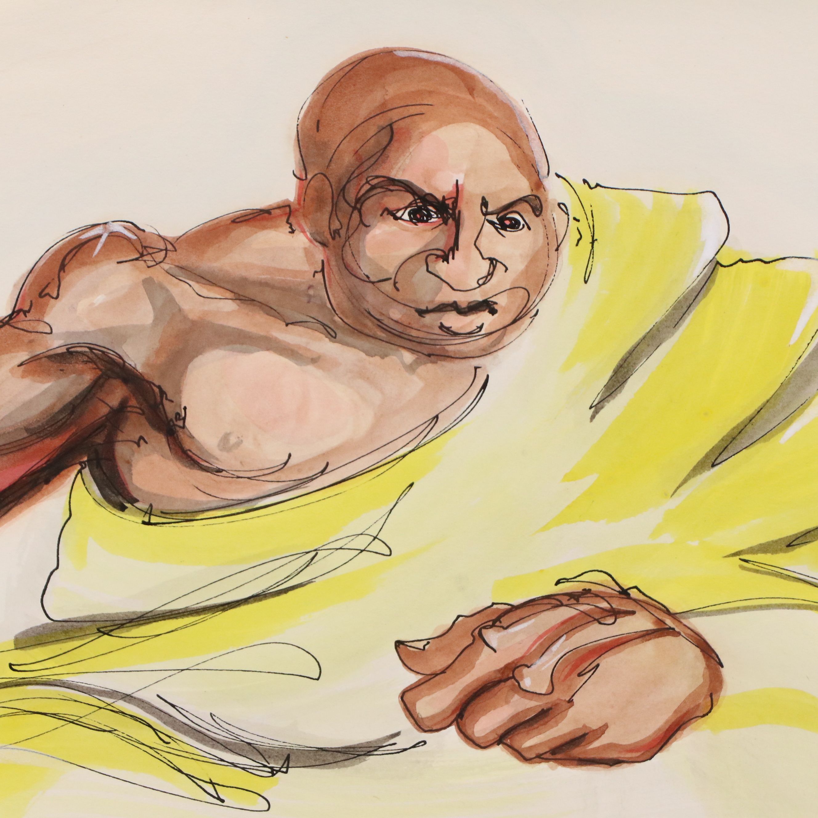 Charles Milchell Drawing of Magical Seated Figure, Late 20th Century