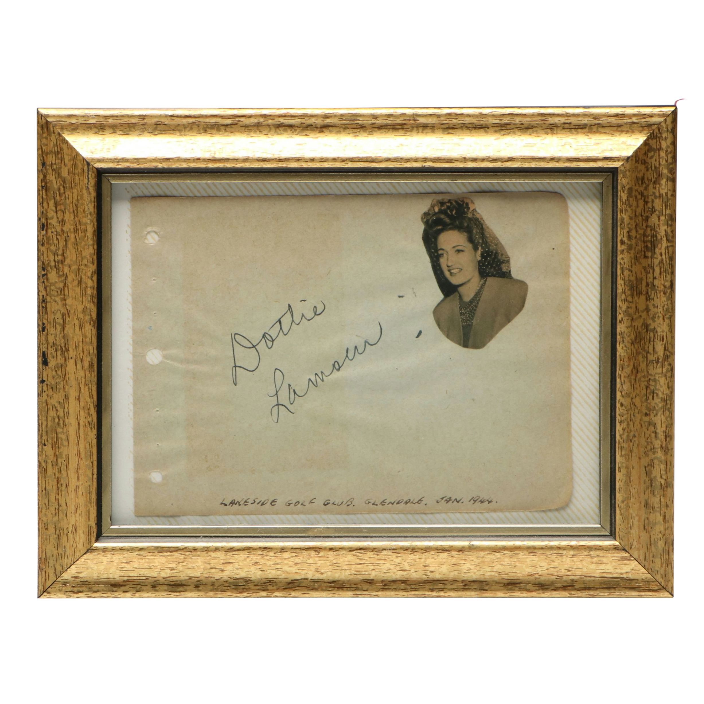 Betty Grable and Dottie Lamour Autographs with Pinup Print, 1944