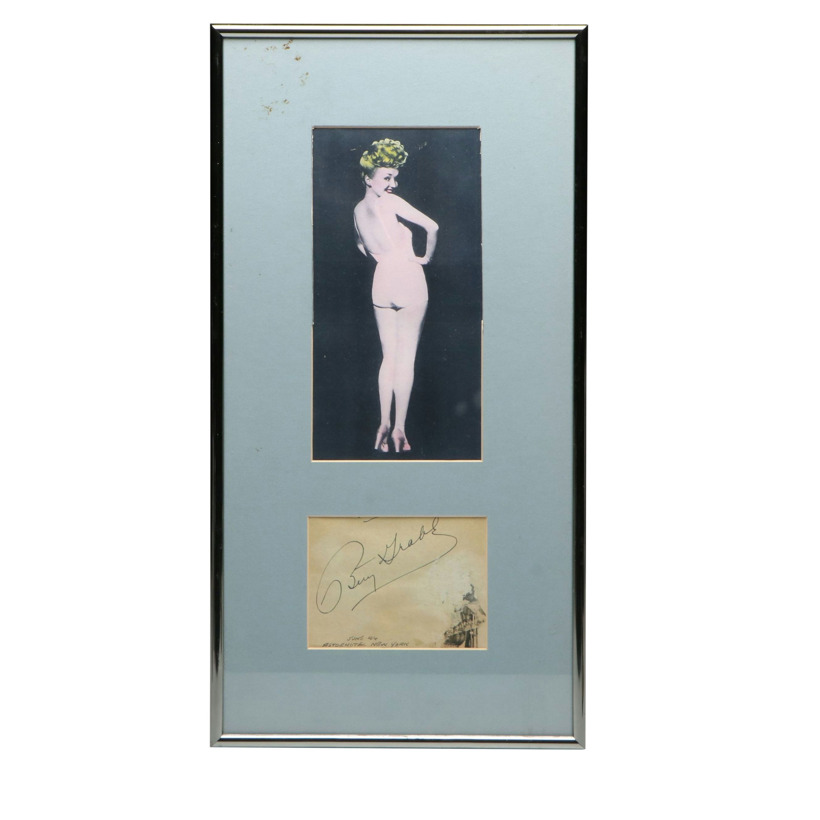 Betty Grable and Dottie Lamour Autographs with Pinup Print, 1944