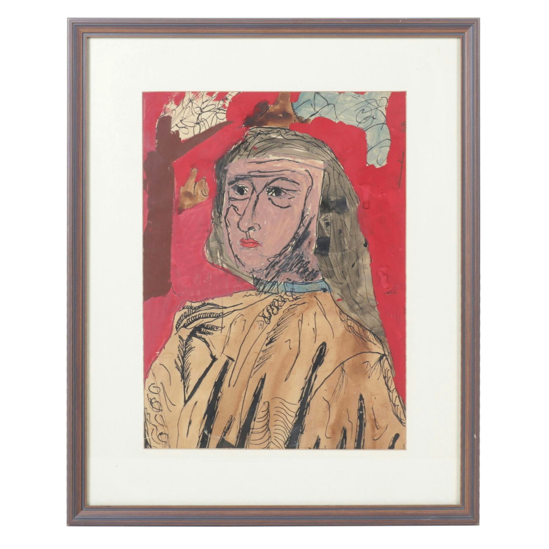 Don Chambers Cubist Style Portrait of a Woman, 1966