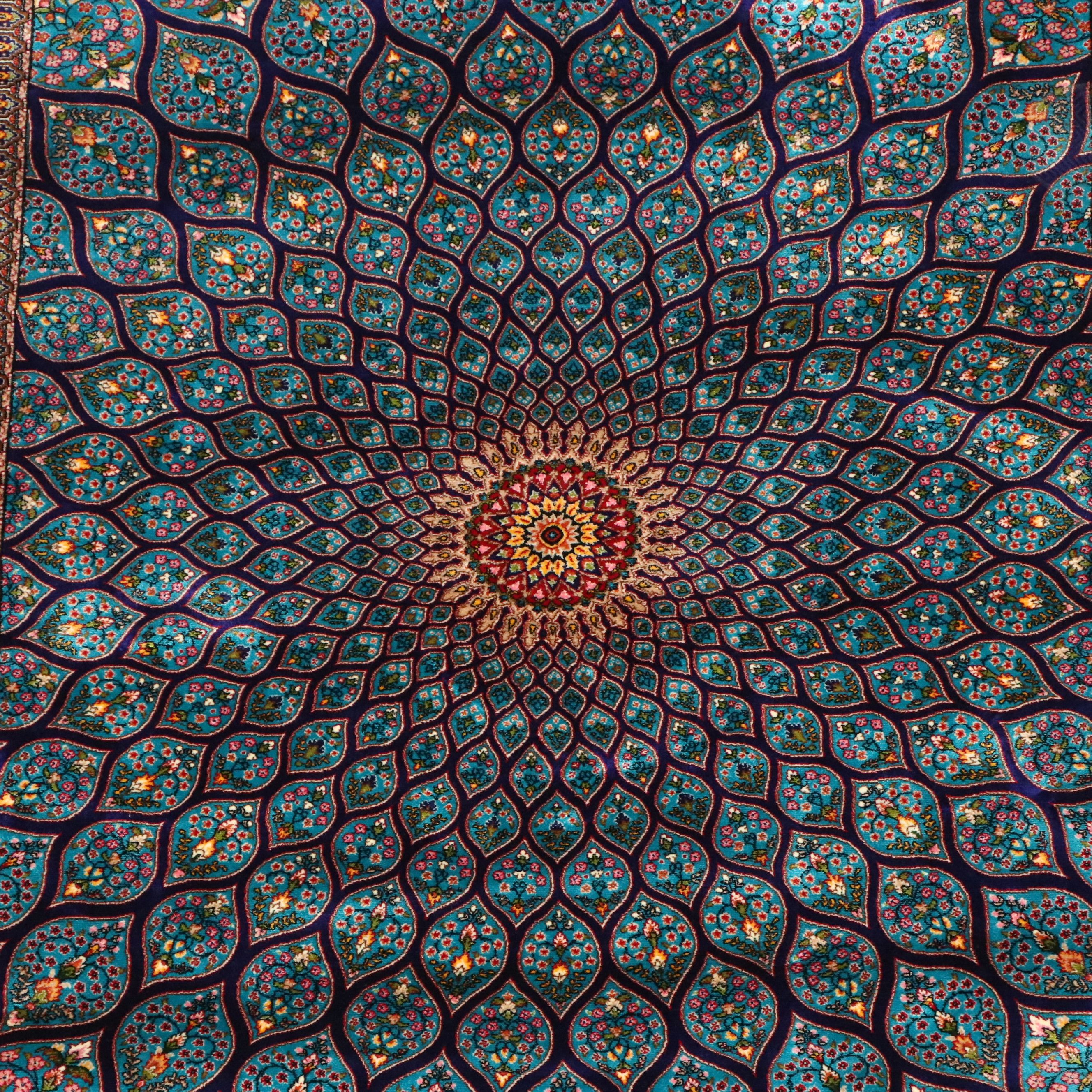 3'2 x 5' Machine Made Turkish Qom Silk Area Rug