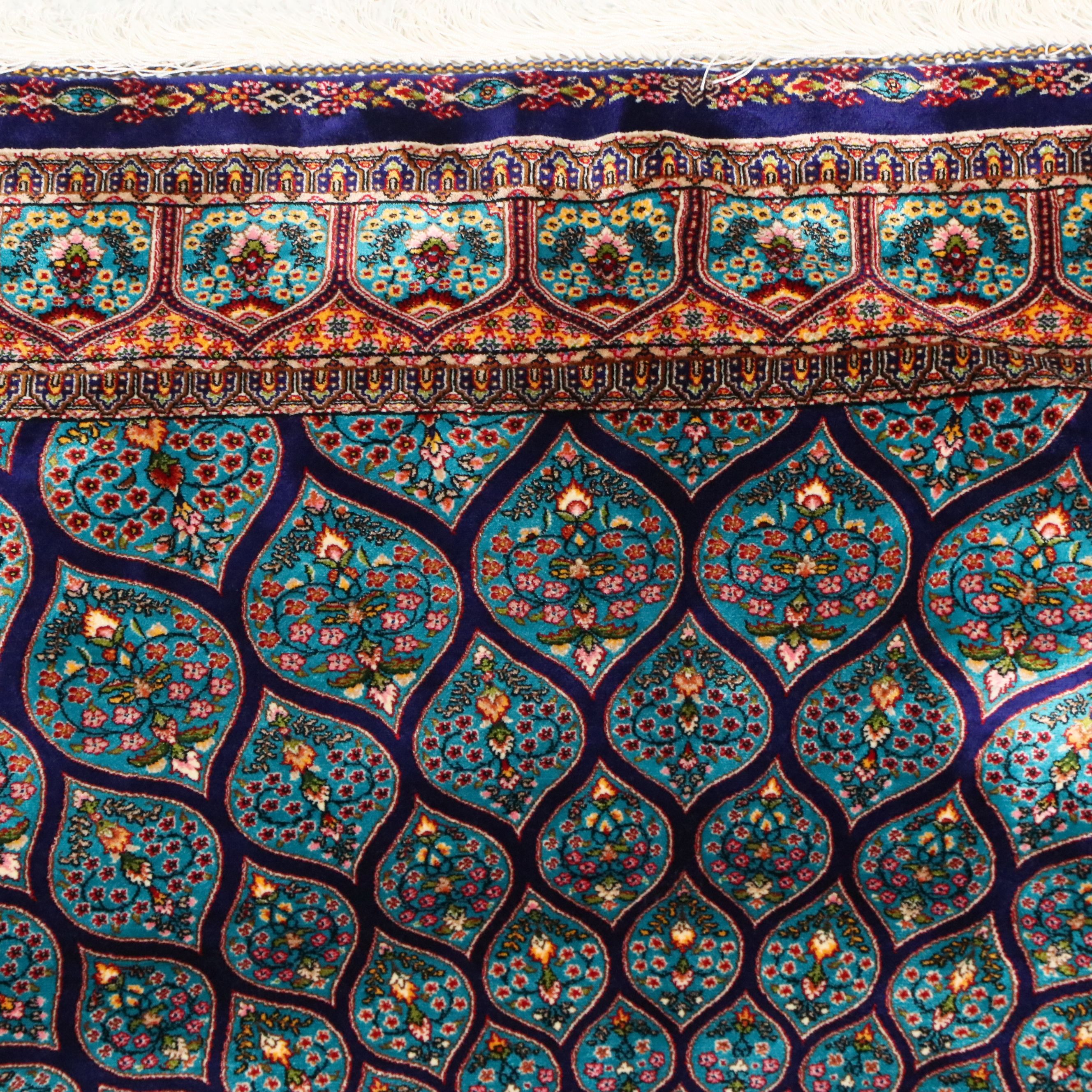 3'2 x 5' Machine Made Turkish Qom Silk Area Rug