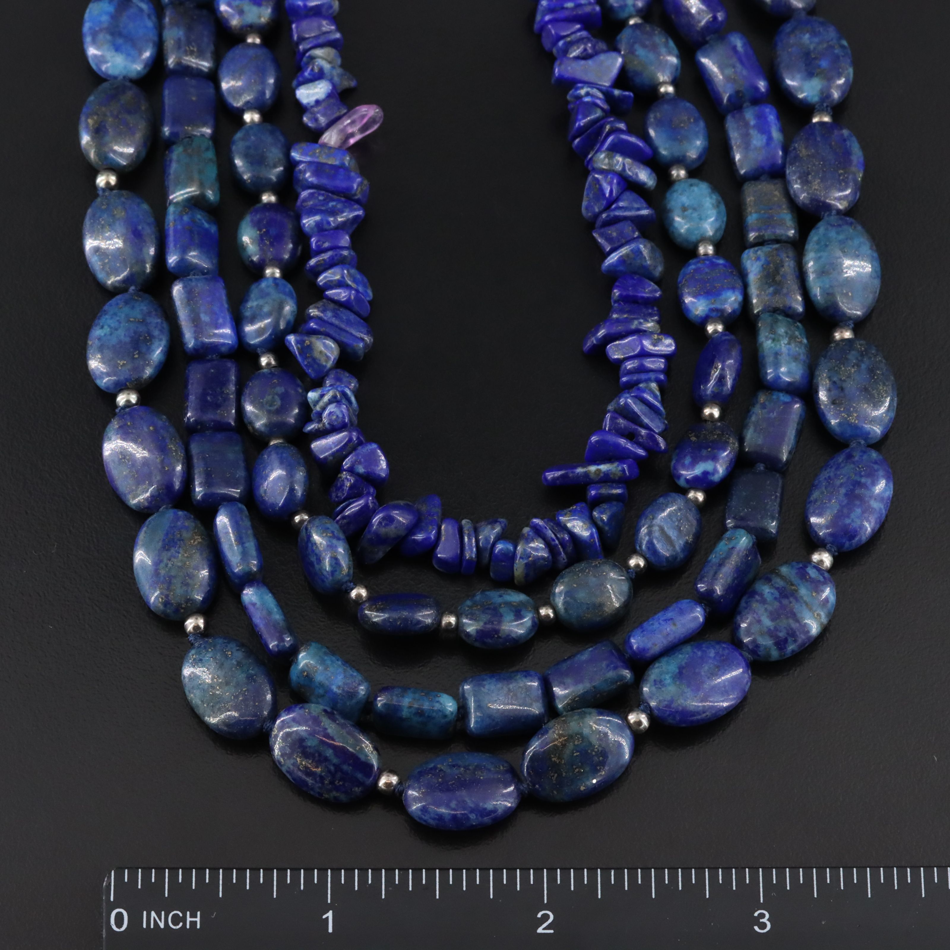 Sterling Lapis Lazuli Tiered Necklace