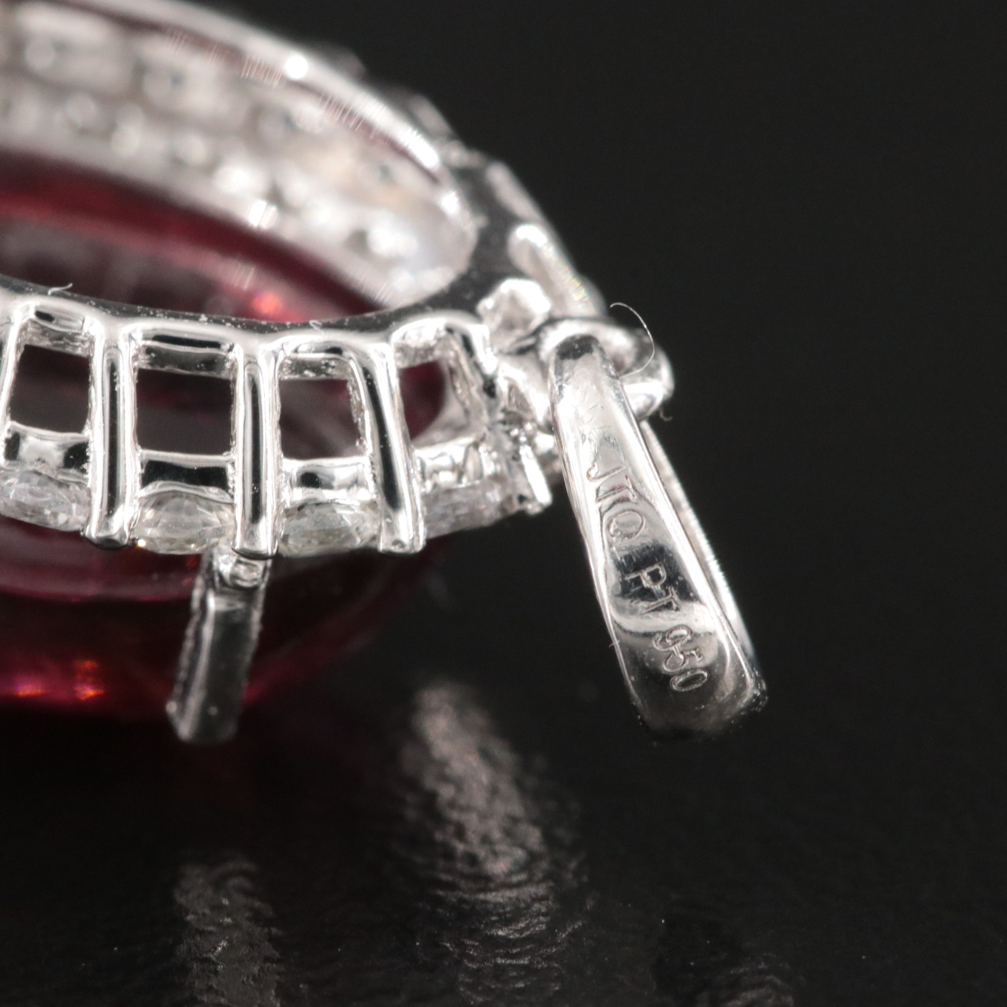 Platinum 6.32 CT Pink Tourmaline and White Sapphire Halo Pendant