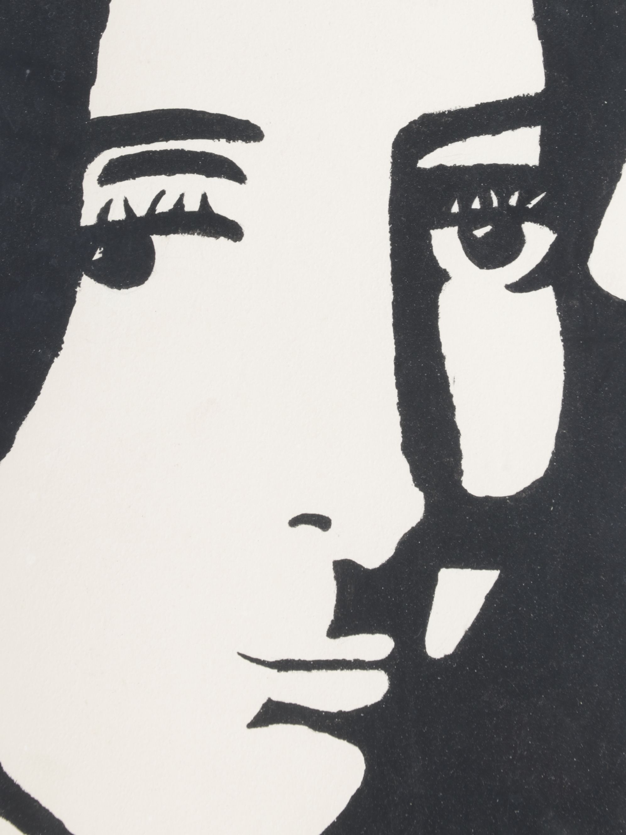 Don Chambers Black & White Acrylic Stencil Portrait "Couple", 1972