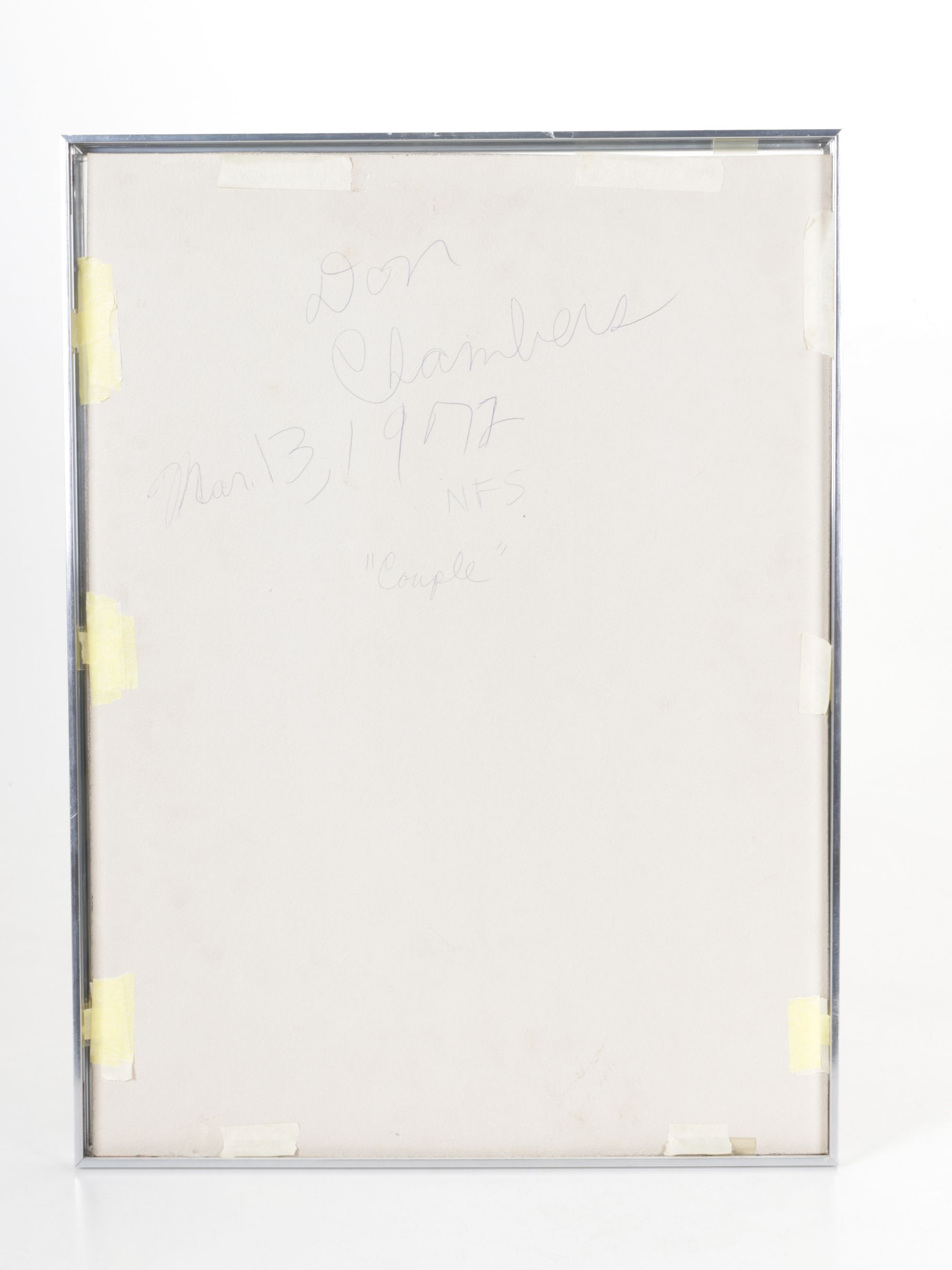 Don Chambers Black & White Acrylic Stencil Portrait "Couple", 1972