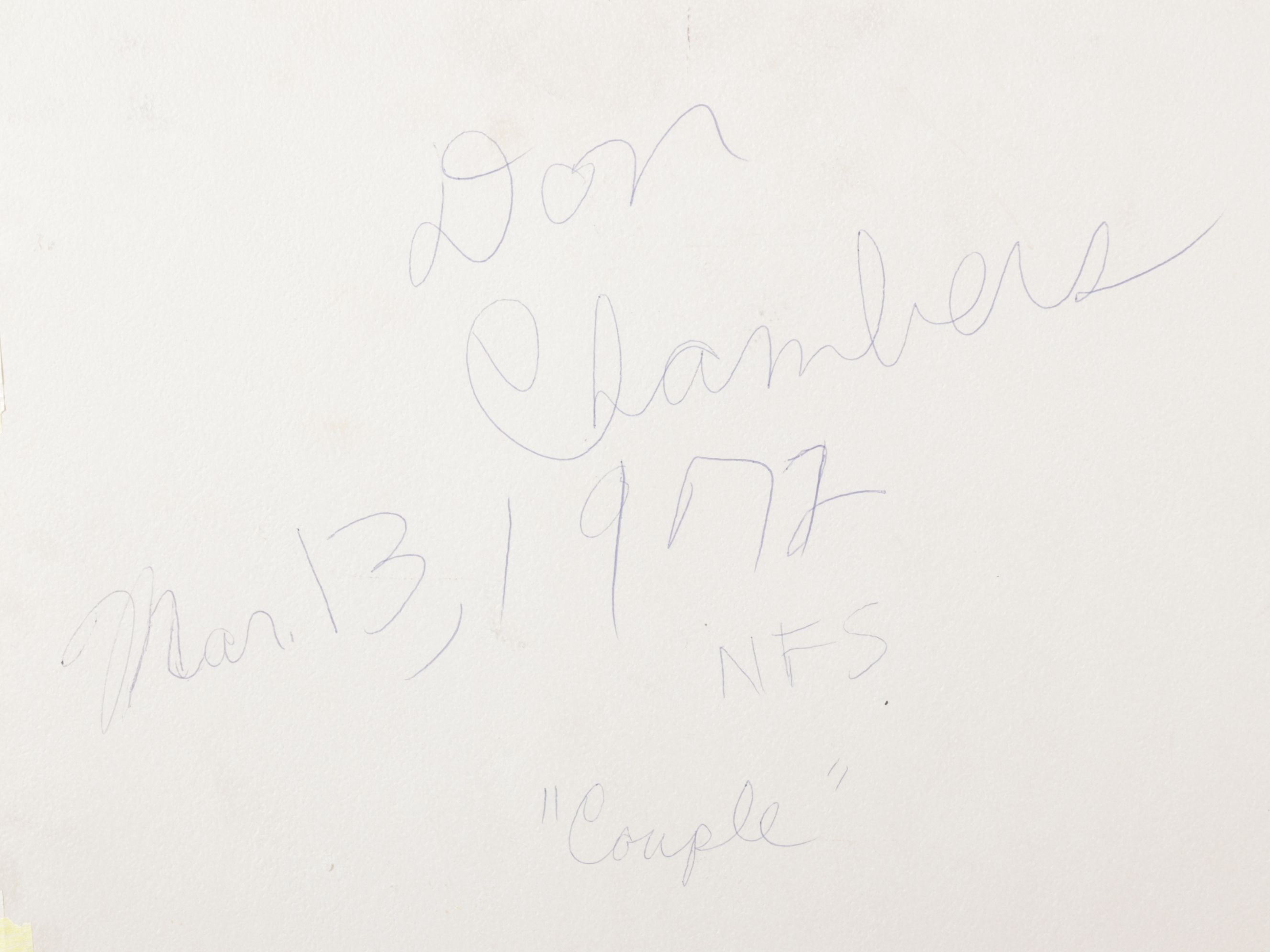 Don Chambers Black & White Acrylic Stencil Portrait "Couple", 1972