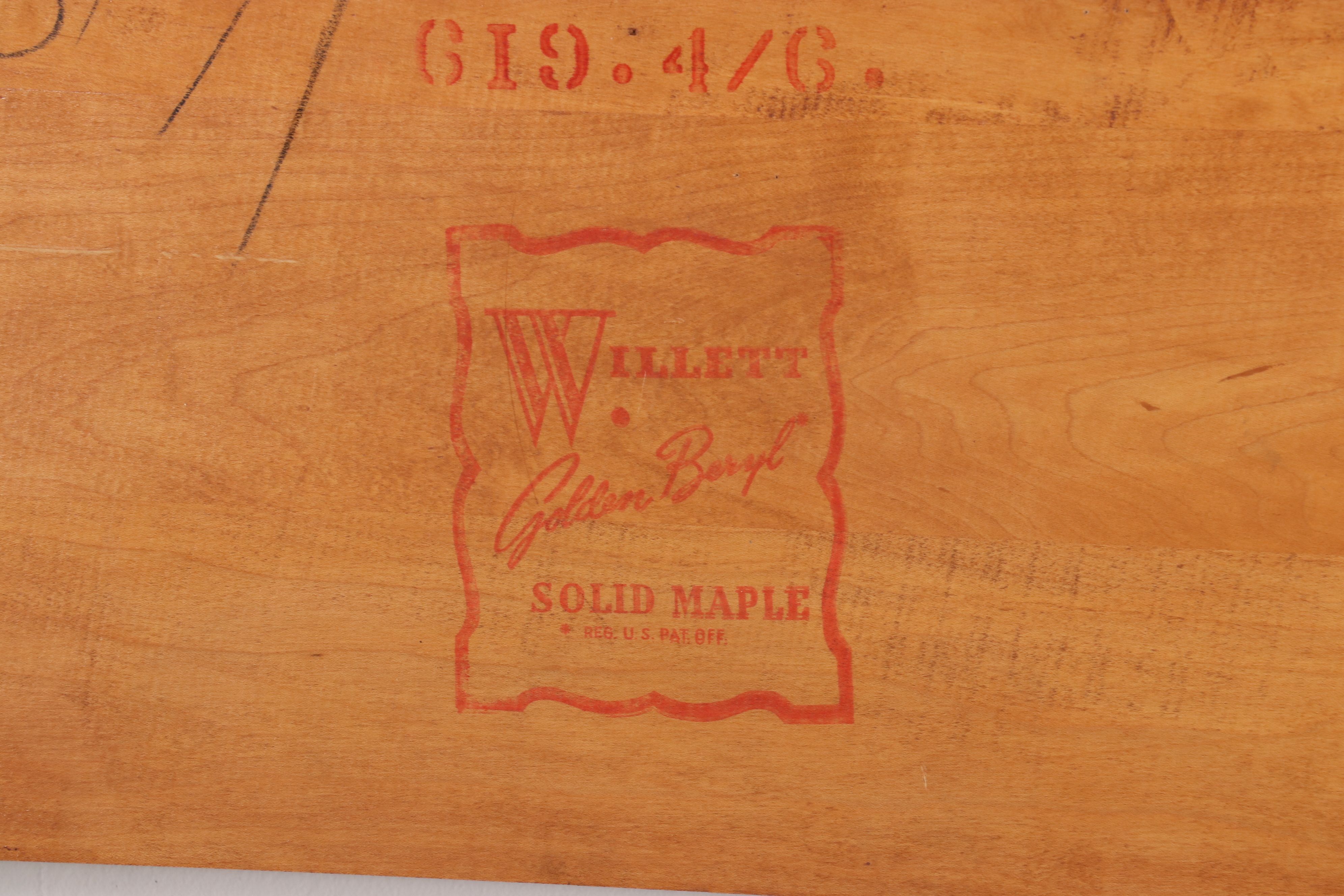 Willett Colonial Revival "Golden Beryl" Solid Maple Bed Frame, Circa 1950
