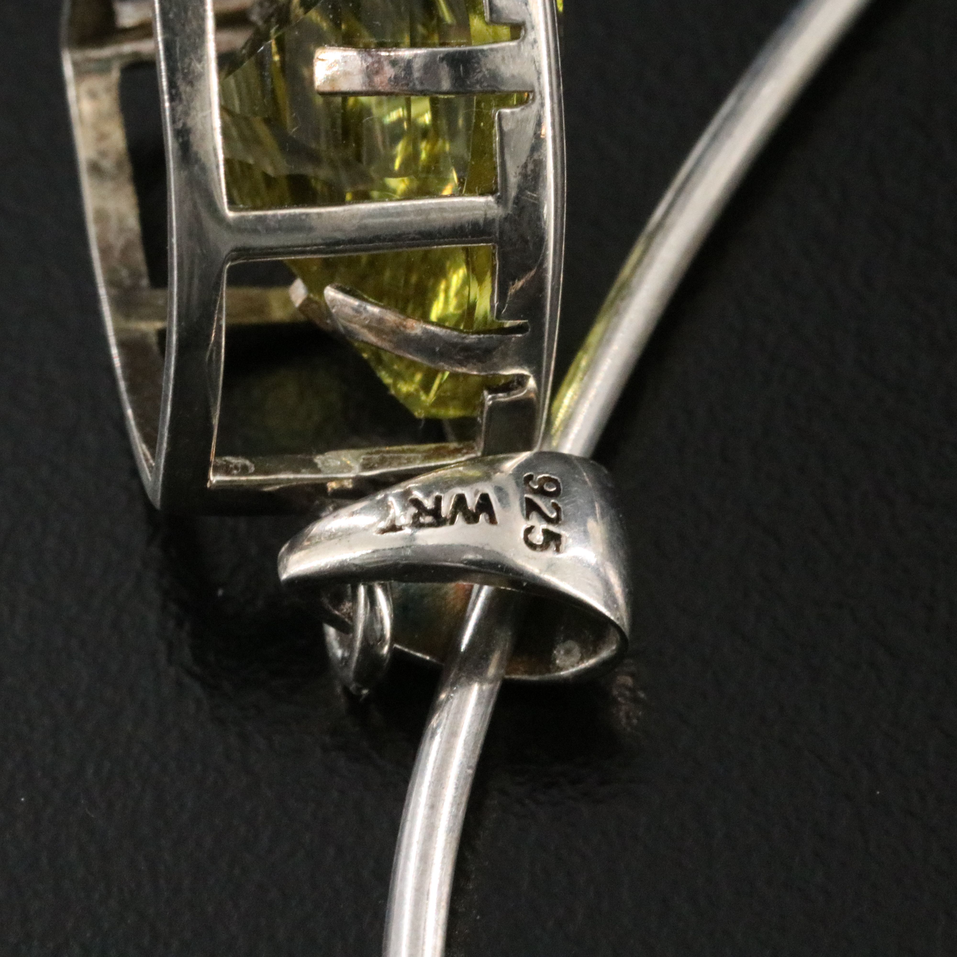 Sterling Citrine Pendant Collar Necklace