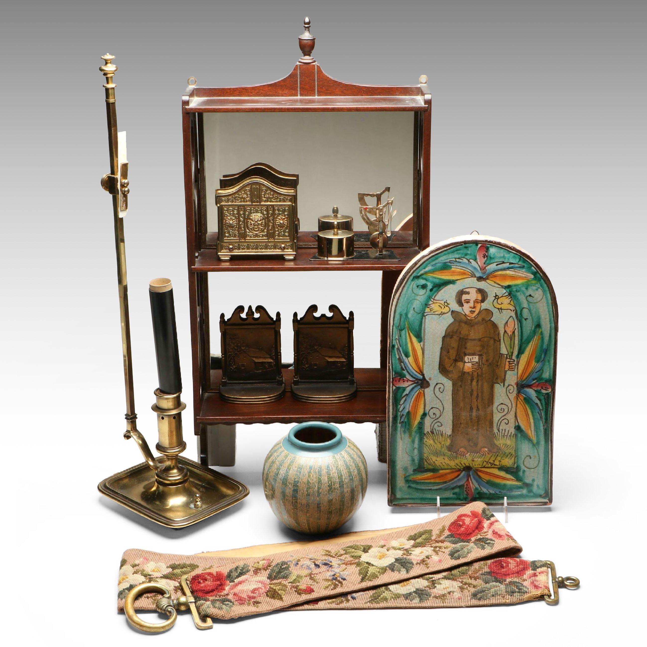 Fratantoni Ceramics St. Francis Tile, Mahogany Vanity Shelf and More Décor