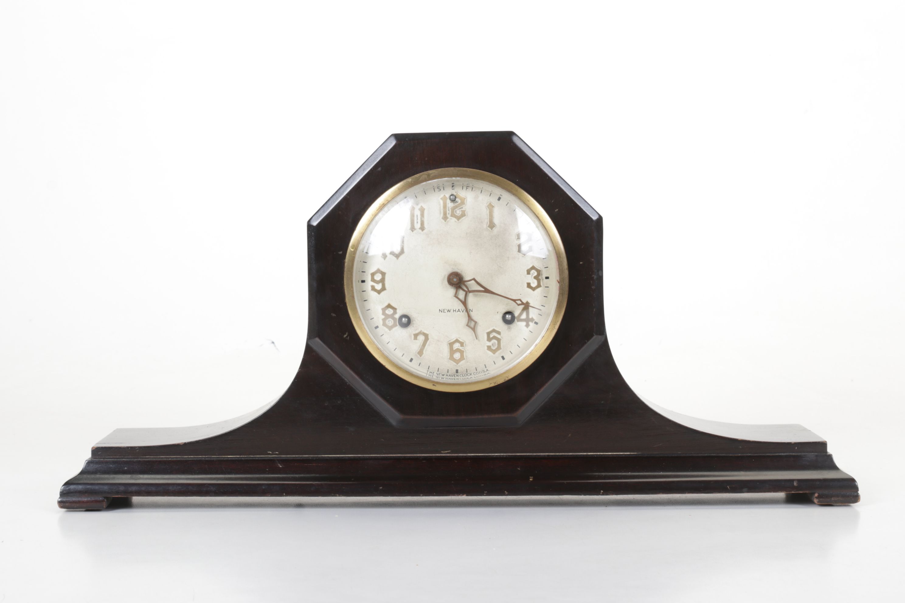 New Haven Eight-Day Tambour Mantel Clock, Early to Mid-20th Century
