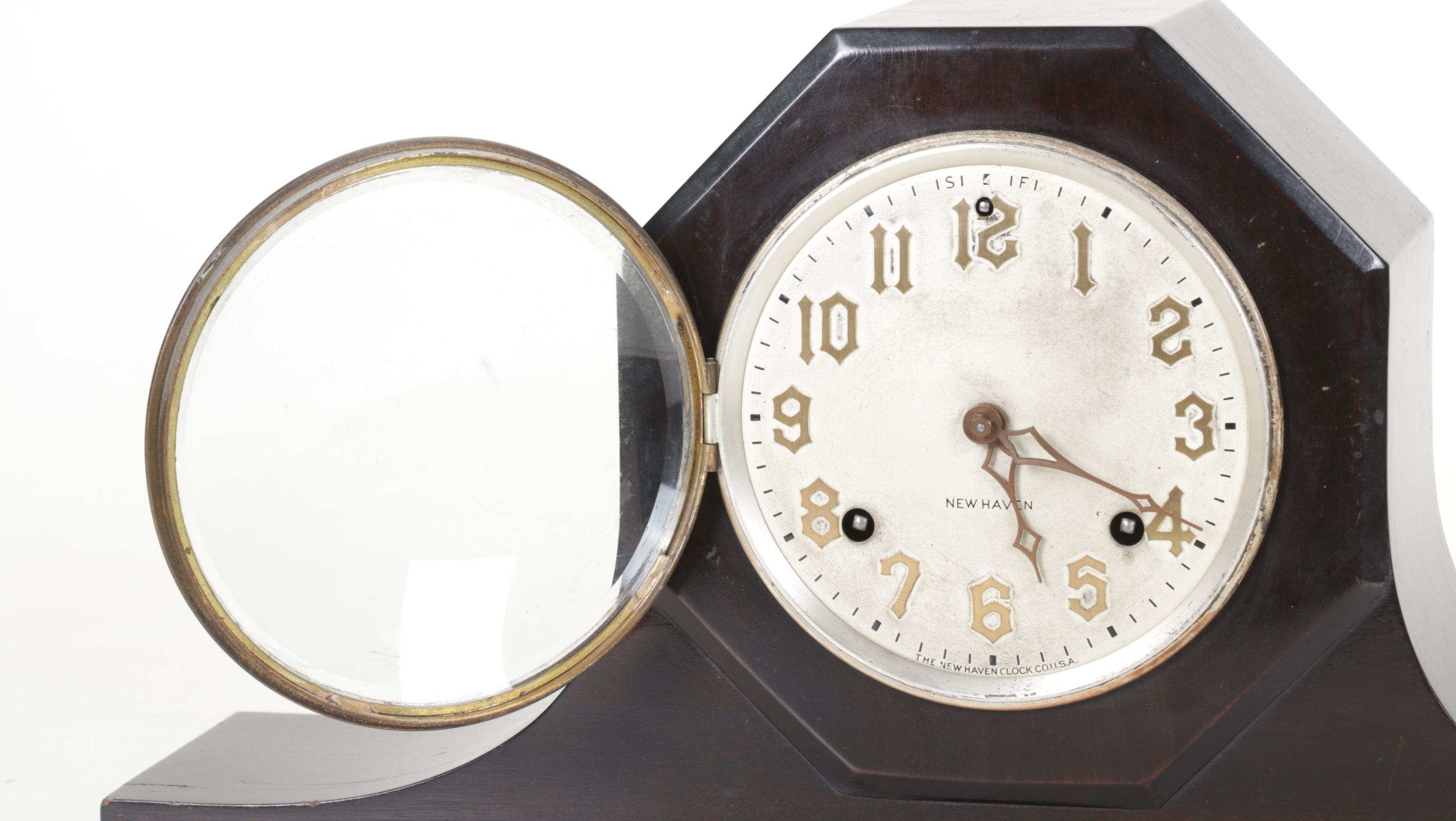 New Haven Eight-Day Tambour Mantel Clock, Early to Mid-20th Century