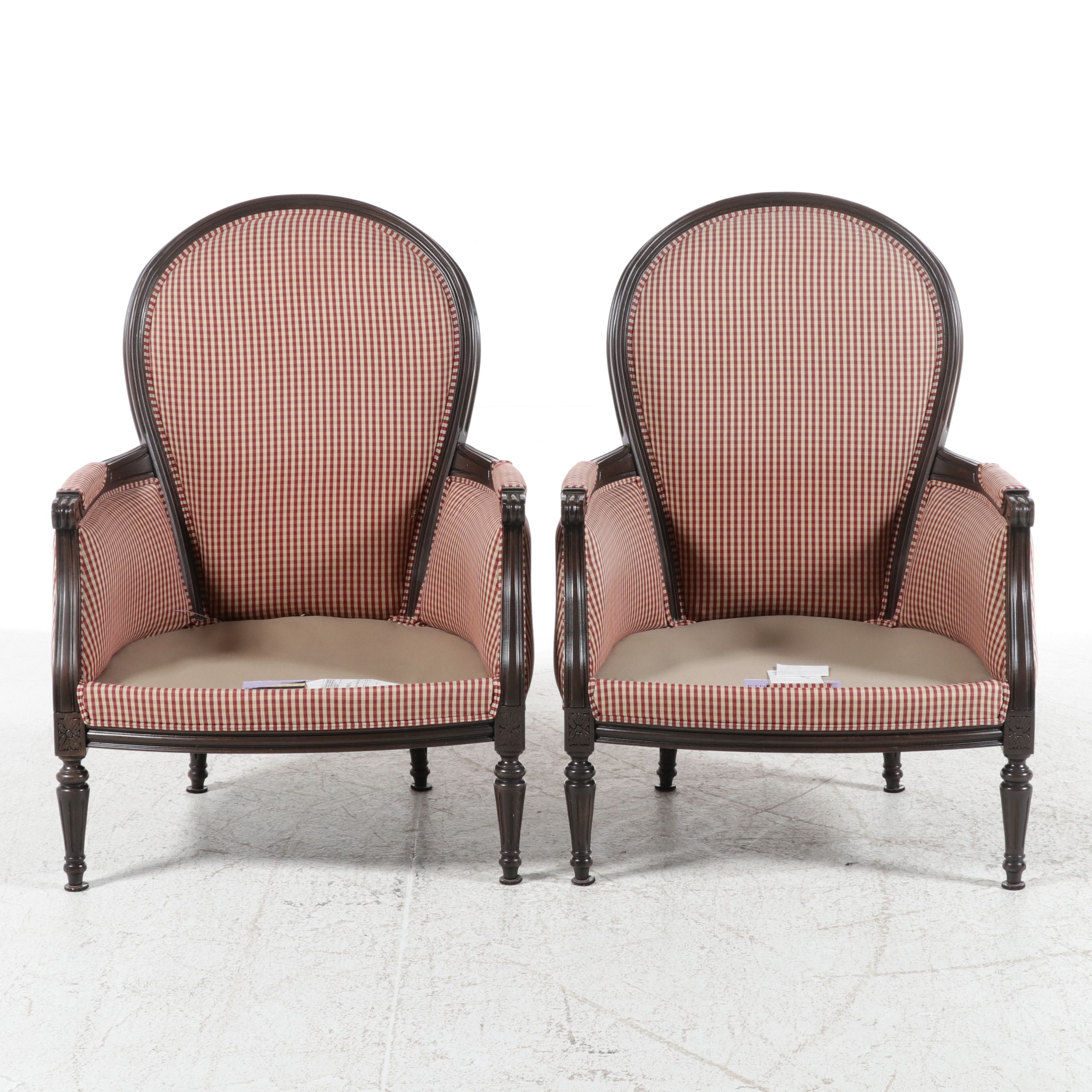 Pair of Ethan Allen Louis XVI Style Armchairs