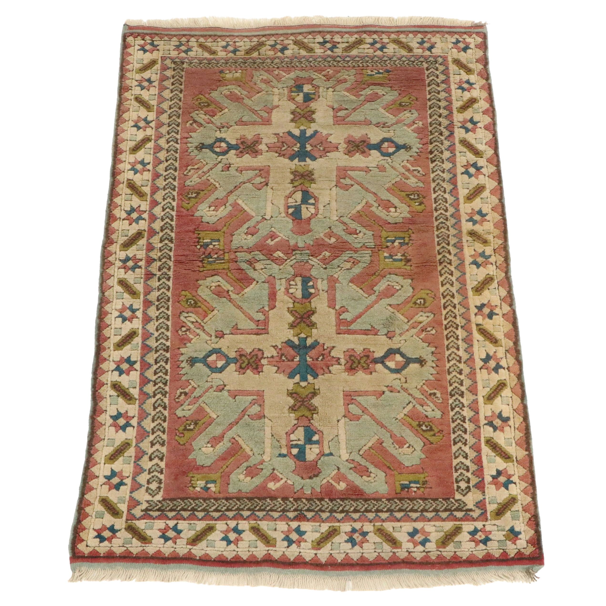 4'1 x 6'5 Hand-Knotted Caucasian Karabagh Area Rug