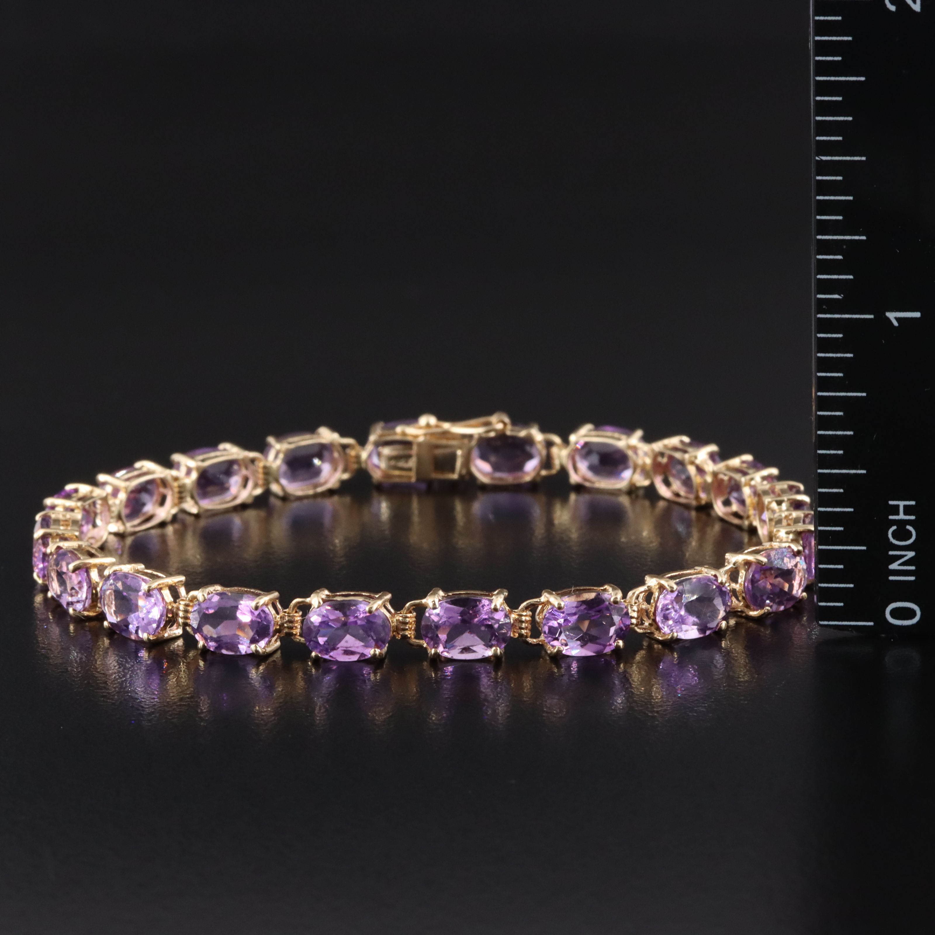 14K Amethyst Line Bracelet