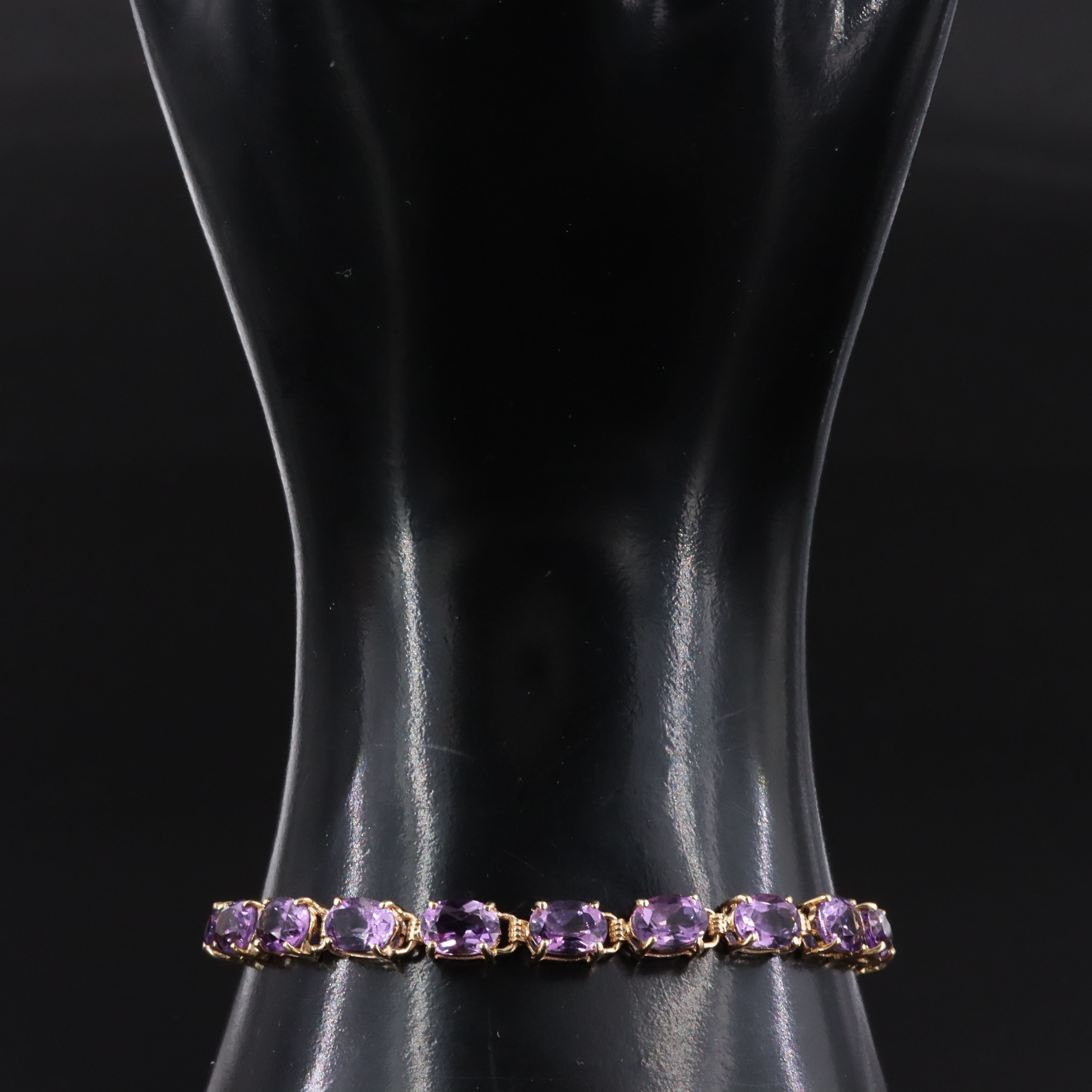 14K Amethyst Line Bracelet
