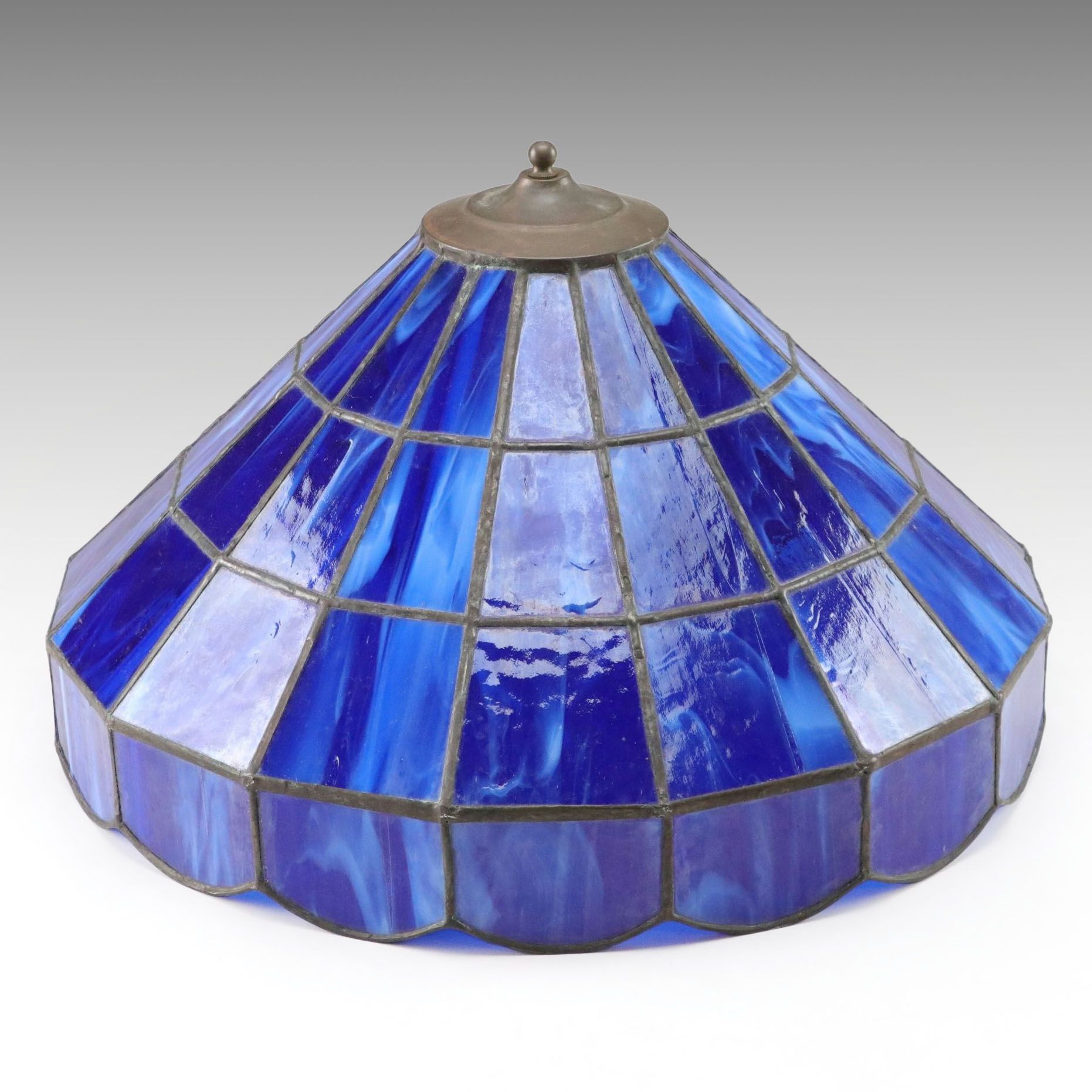 Sapphire Slag Glass Shade, Vintage
