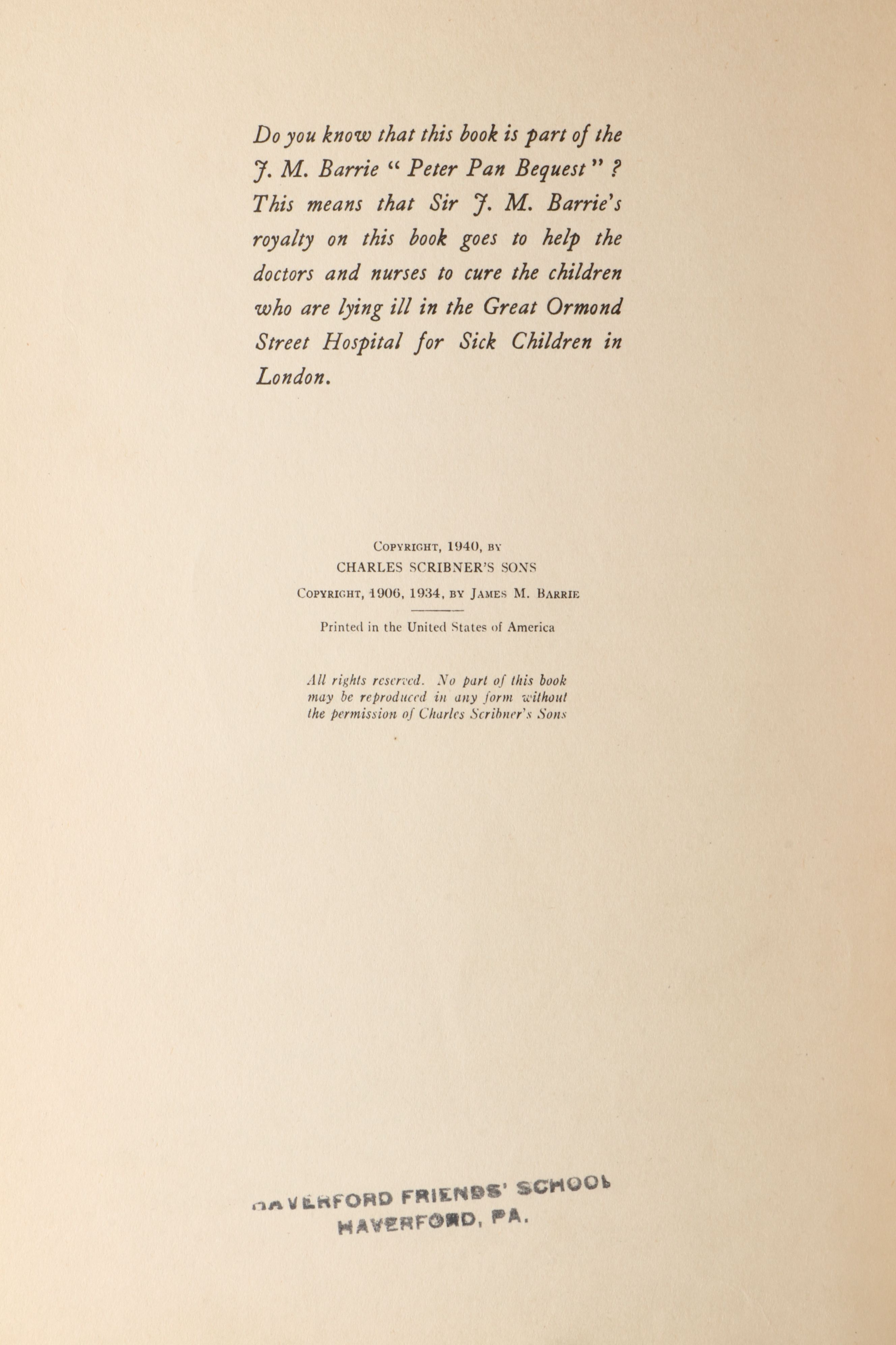 Edmund Blampied Illustrated "Peter and Wendy" by J. M. Barrie, 1940