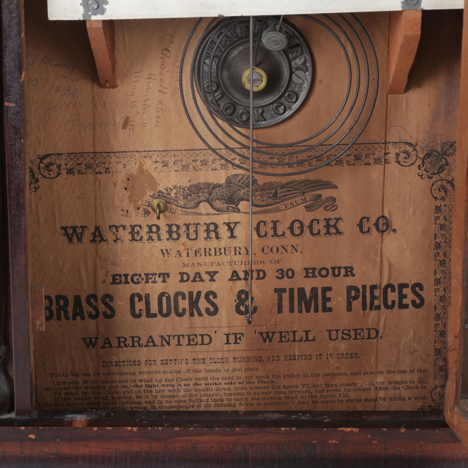 Waterbury Clock Co. Thirty Hour Mantel Clock, Late 19th Century
