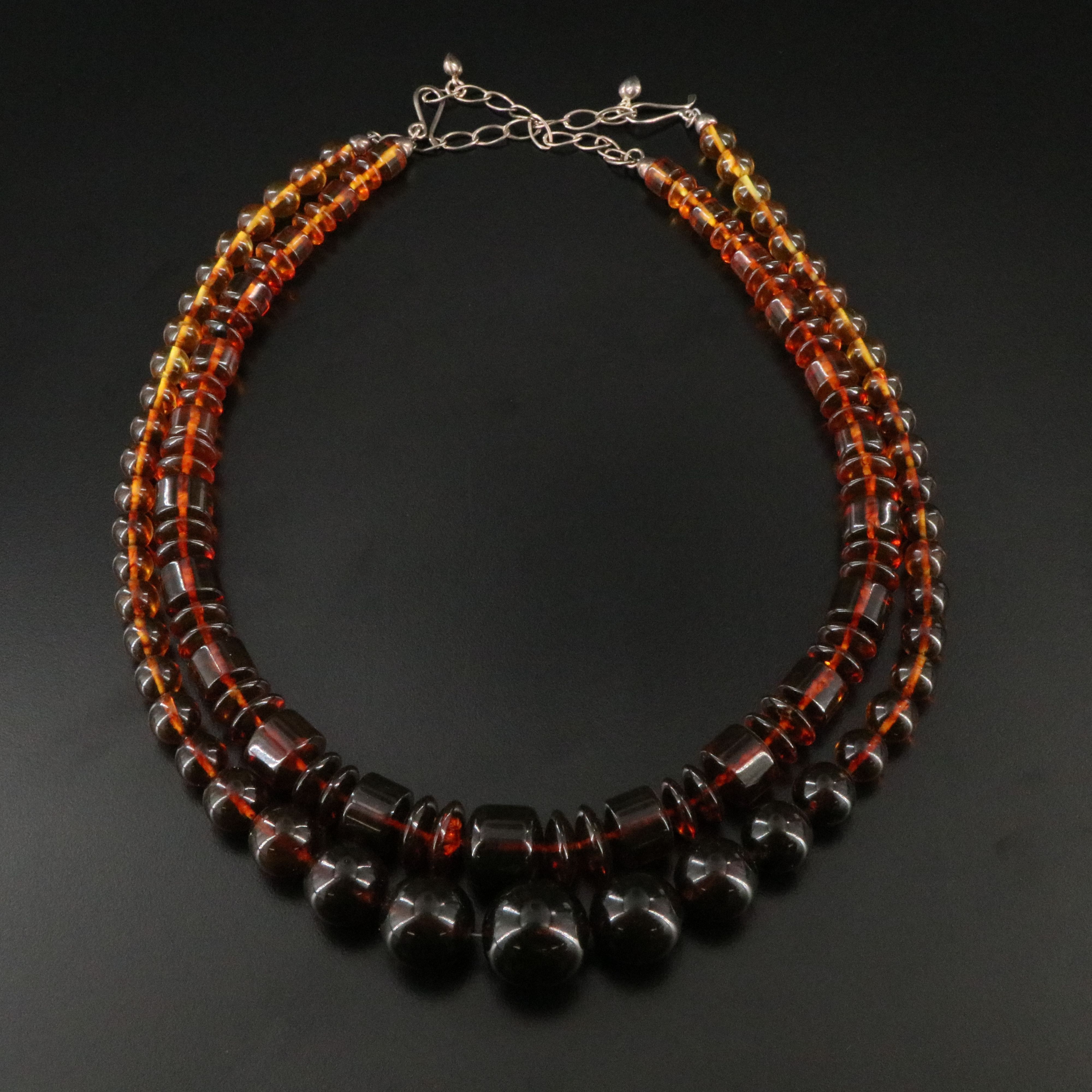 Desert Rose Trading Graduated Amber Necklaces with Sterling Clasps