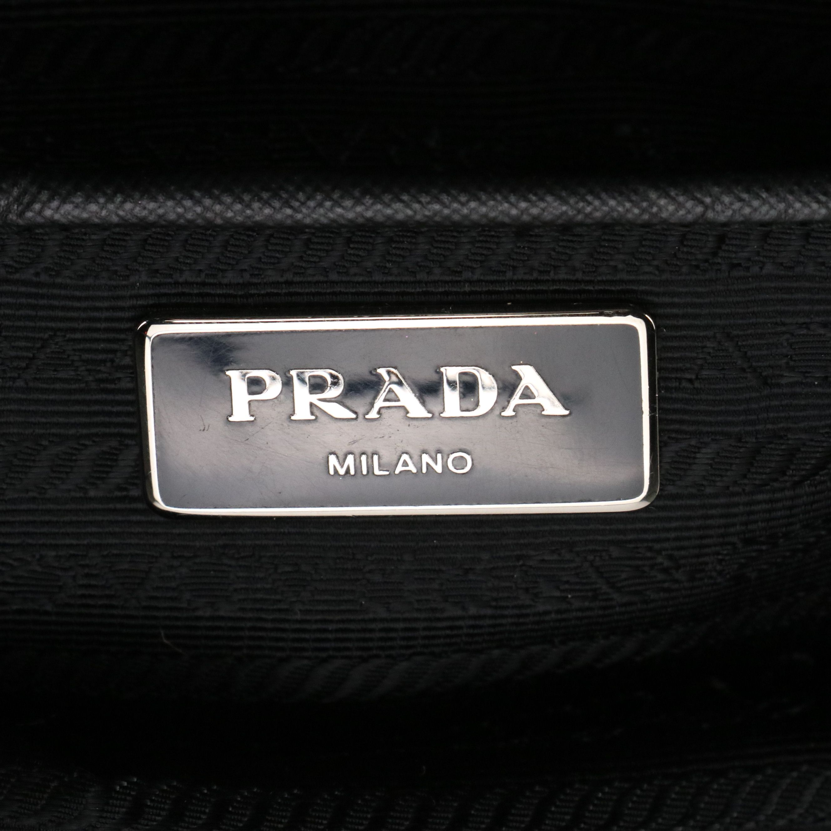 Prada Two-Way Zip Bag in Floral Stampato Tessuto Nylon & Black Saffiano Leather