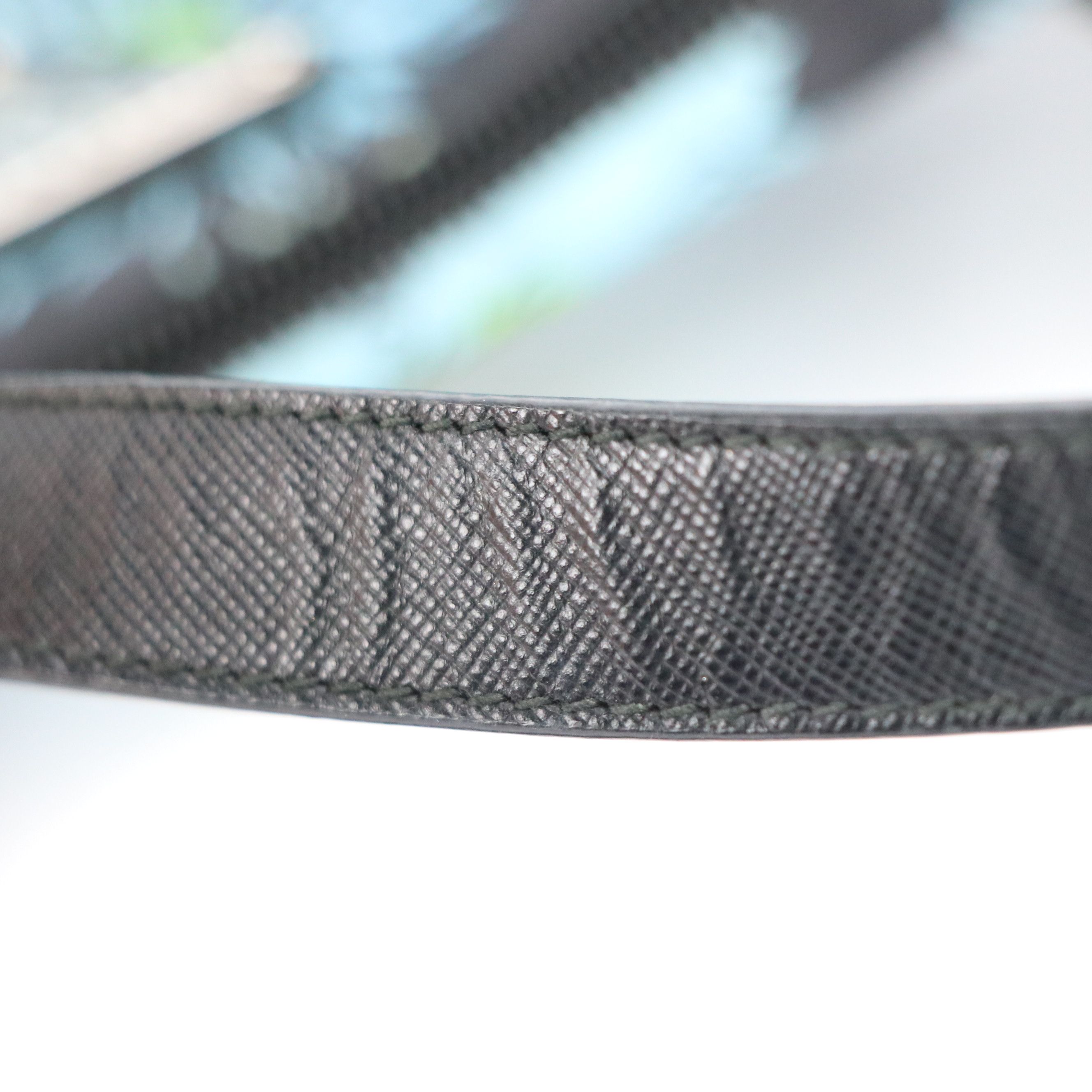 Prada Two-Way Zip Bag in Floral Stampato Tessuto Nylon & Black Saffiano Leather