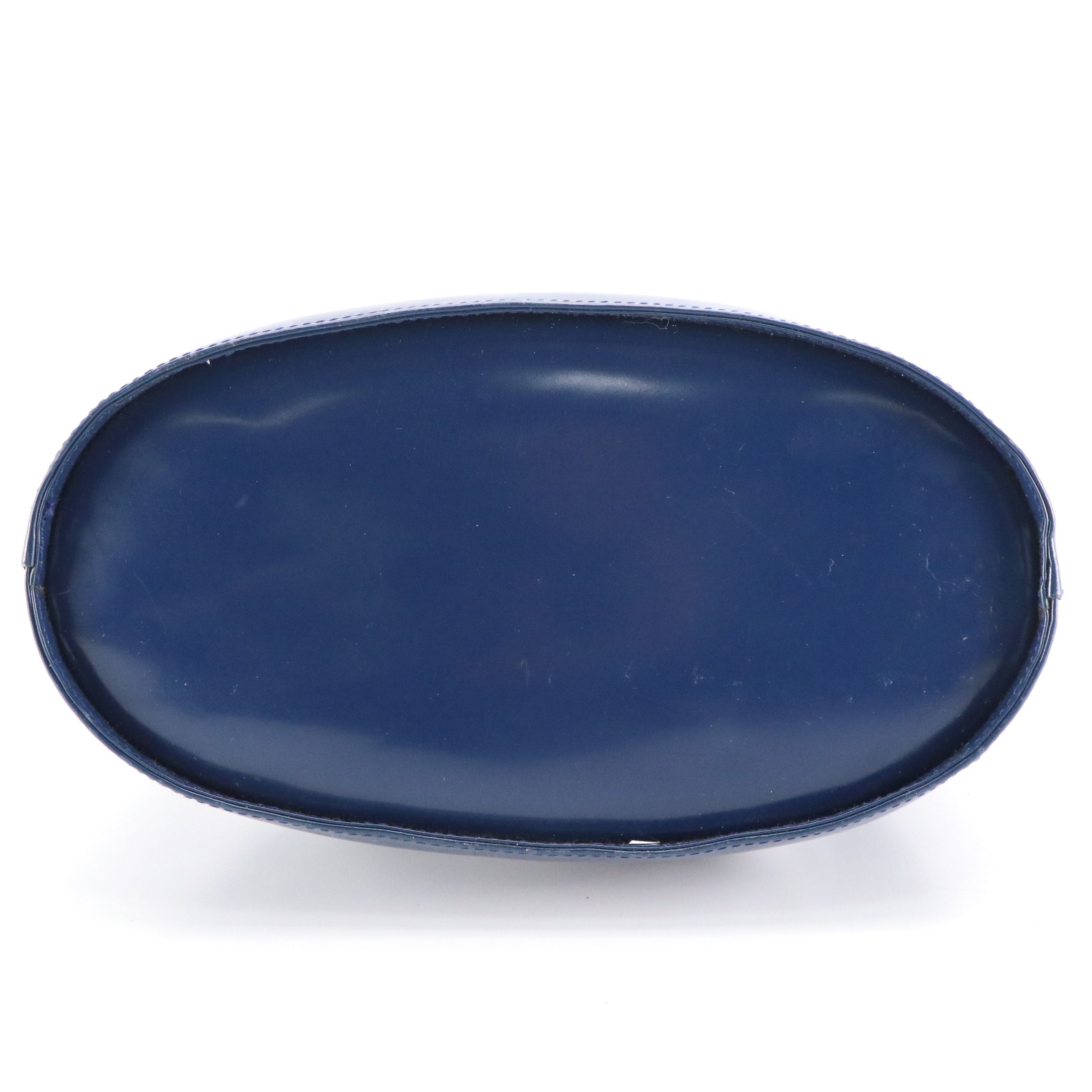 Salvatore Ferragamo Double Gancini Lock Bucket Bag in Blue Patent Leather