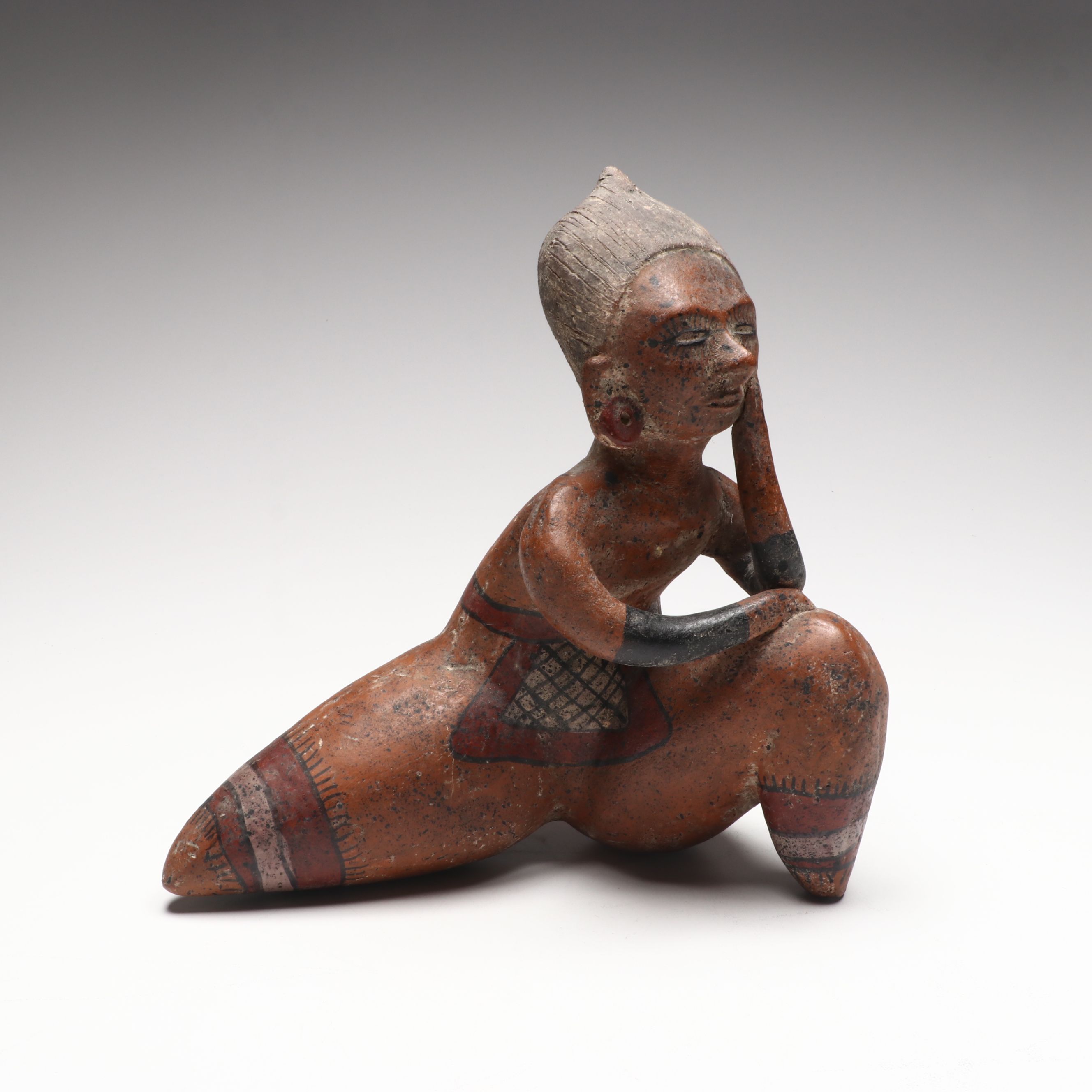 Pre-Columbian Style Ceramic Kneeling Figure