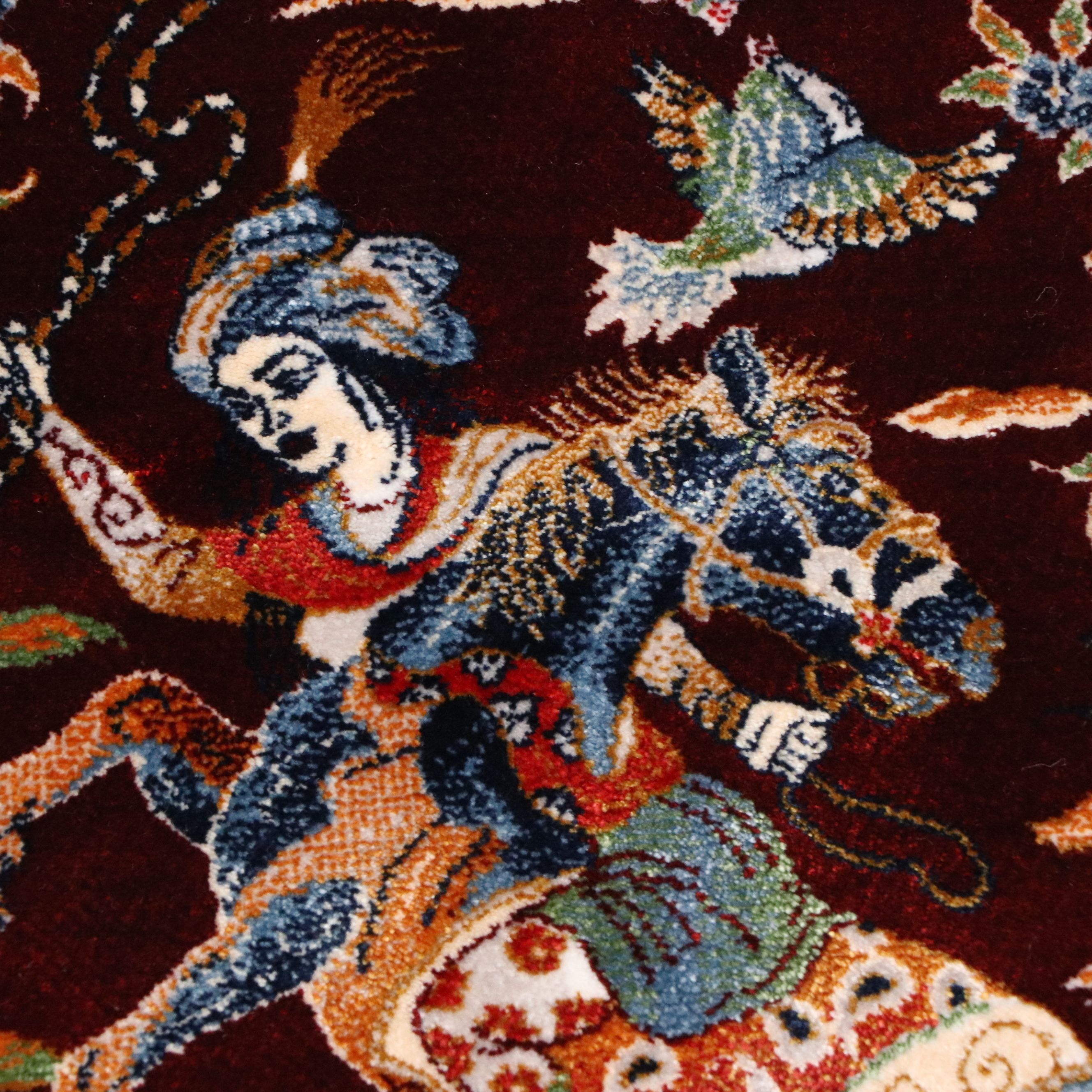 2'6 x 4'1 Machine Made Turkish Tabriz Style Art Silk Accent Rug