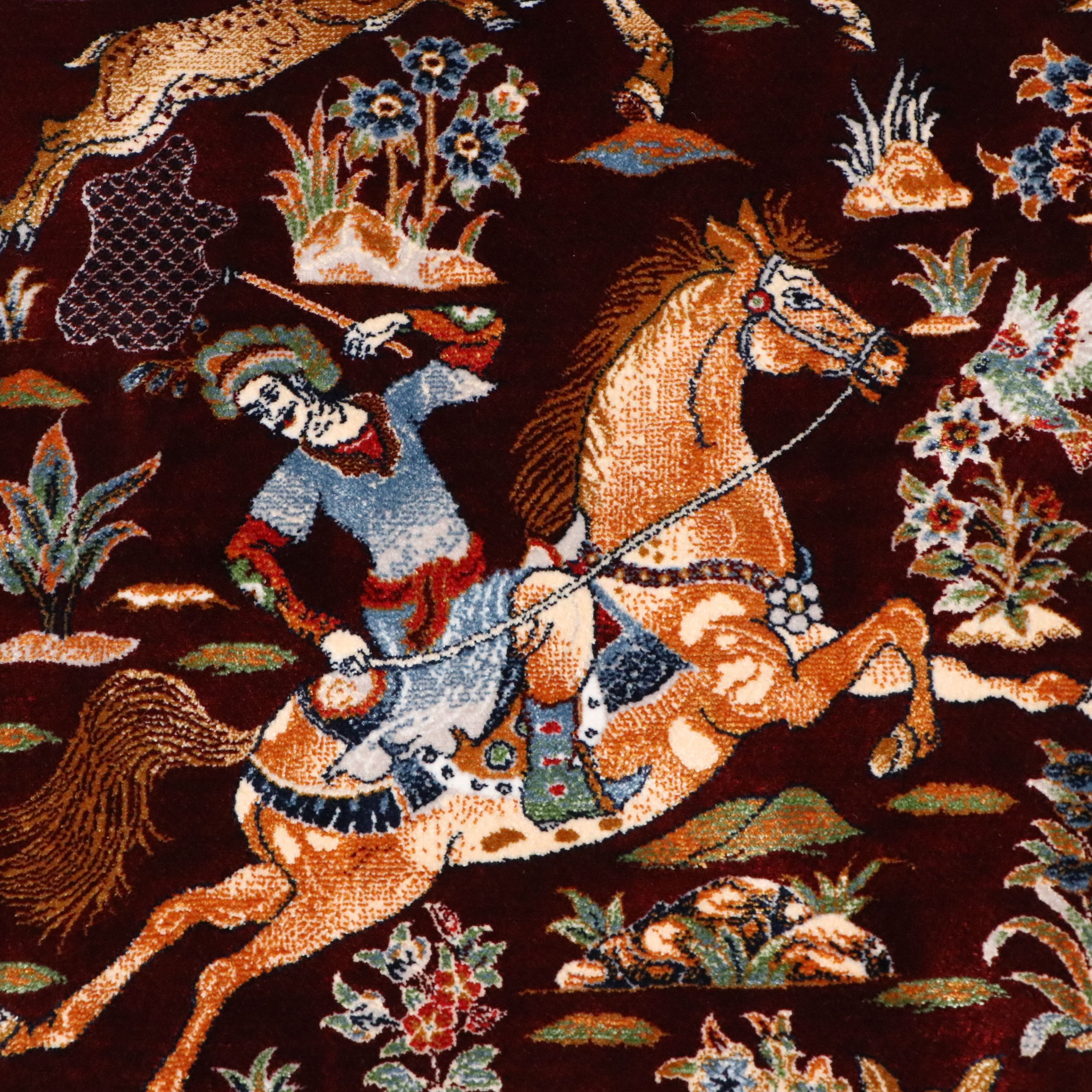 2'6 x 4'1 Machine Made Turkish Tabriz Style Art Silk Accent Rug