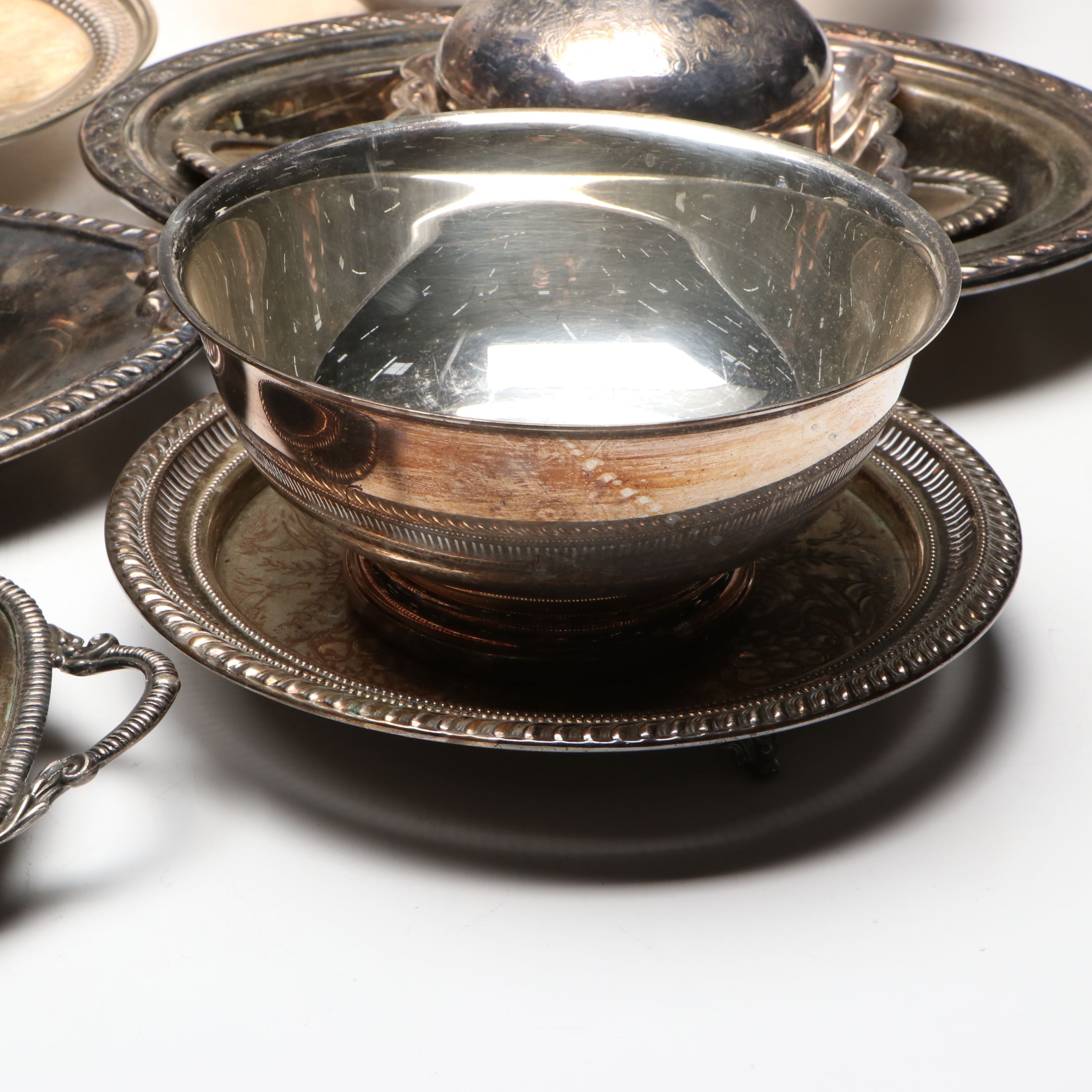 Gorham Bowl with Platters, Trays and More Silver Plate Serveware