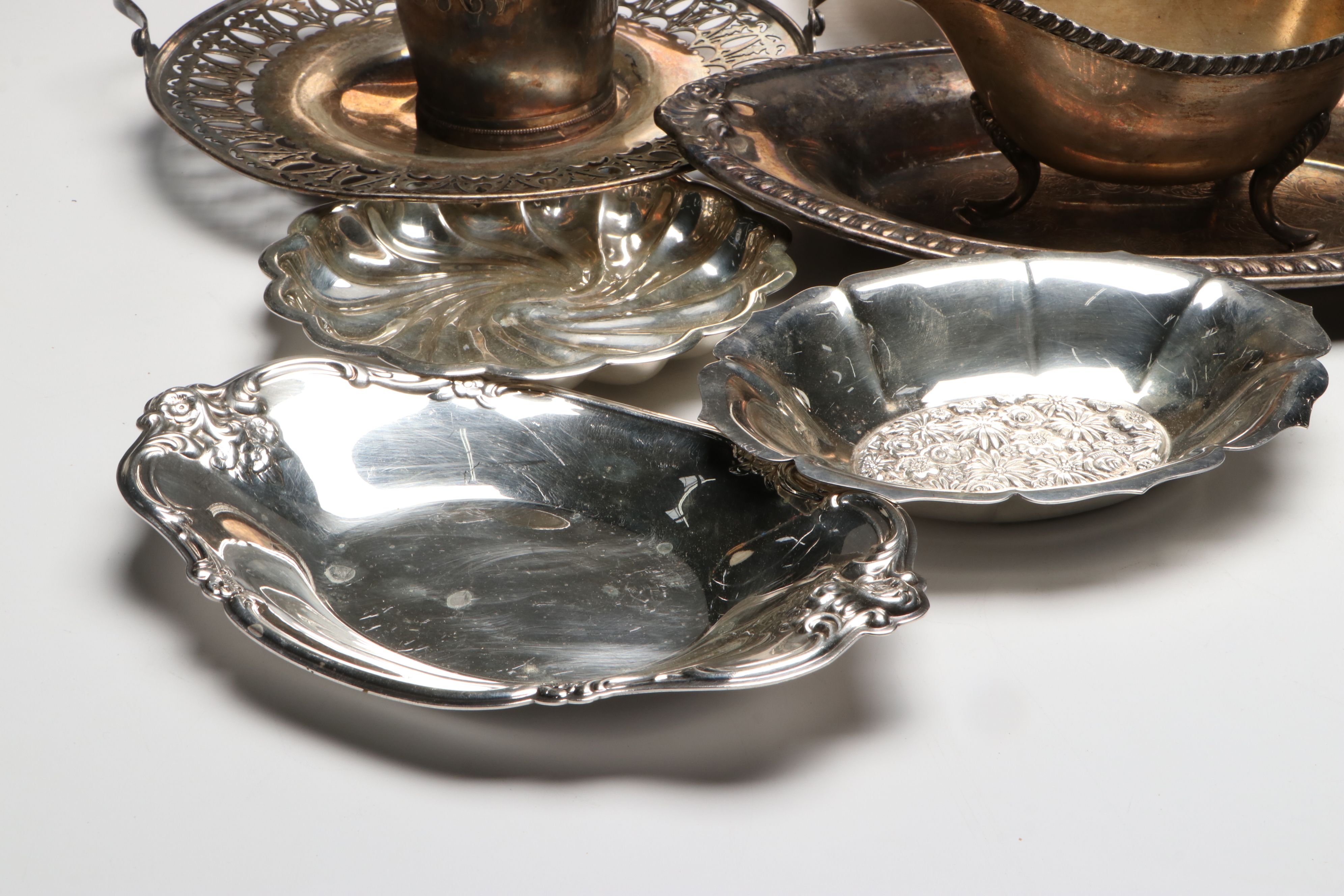 Gorham Bowl with Platters, Trays and More Silver Plate Serveware