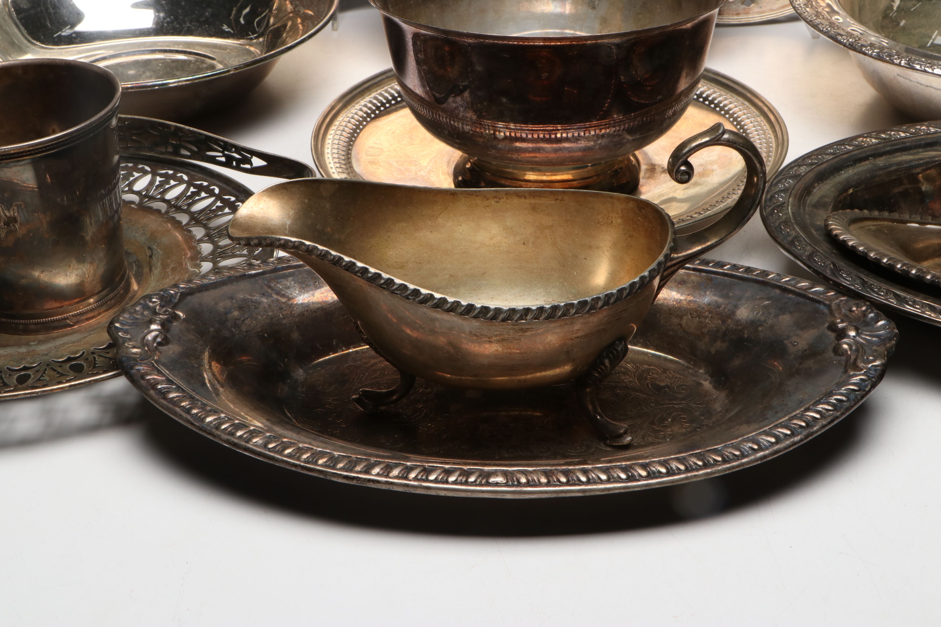 Gorham Bowl with Platters, Trays and More Silver Plate Serveware