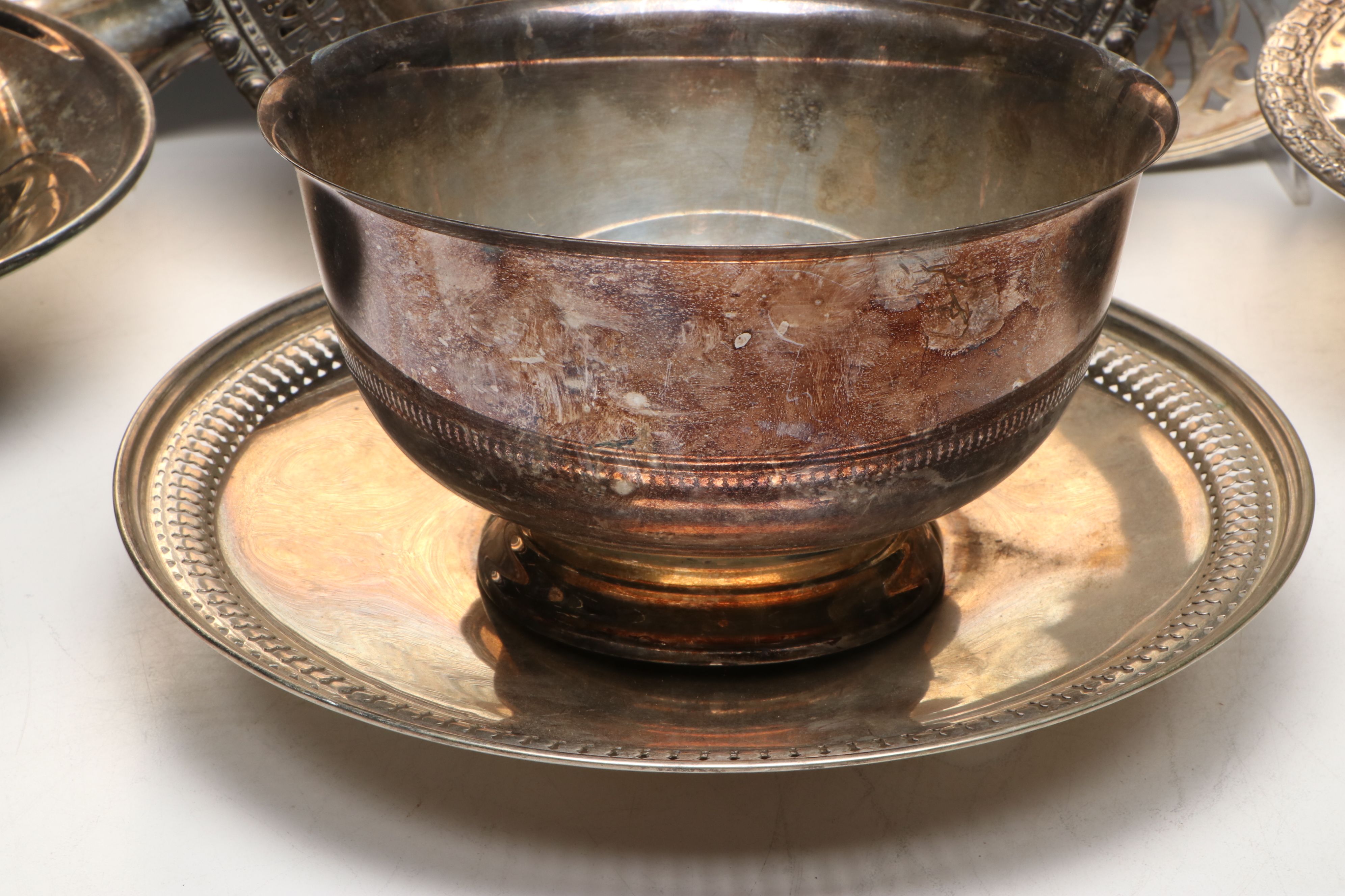 Gorham Bowl with Platters, Trays and More Silver Plate Serveware