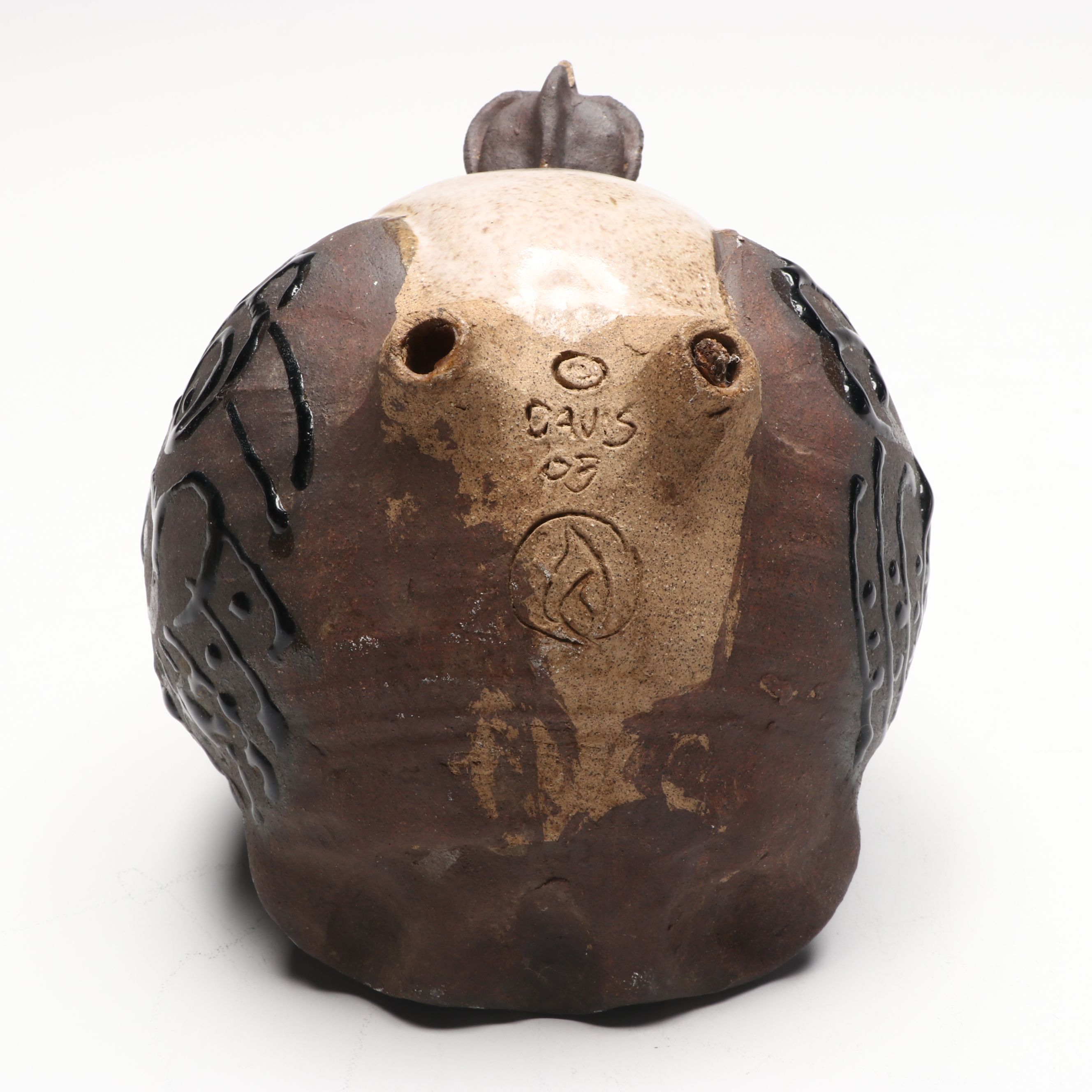 Susan Davis Artist Signed Ceramic Owl