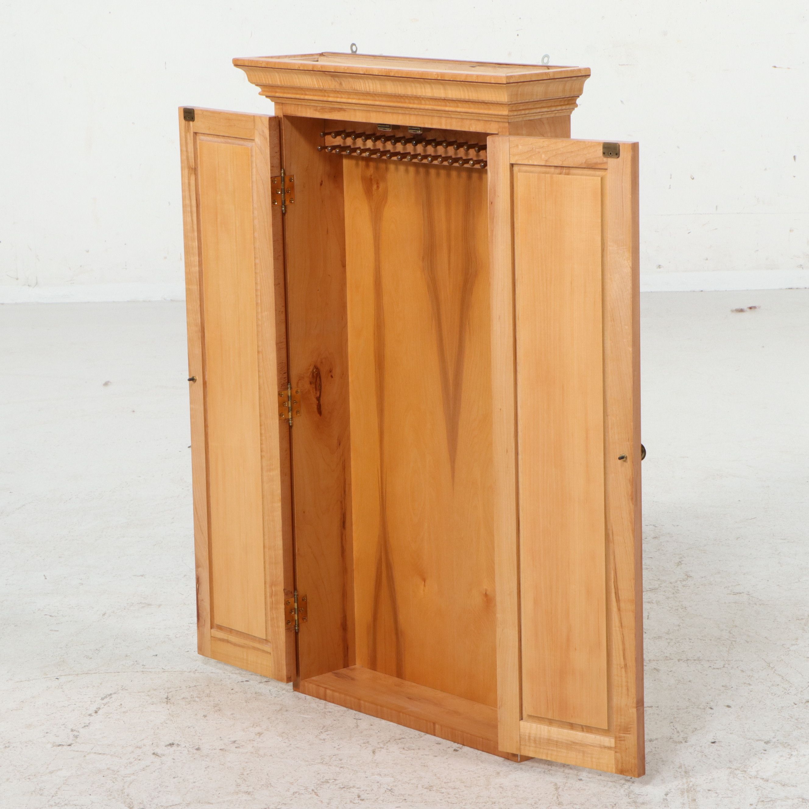 Federal Style Tiger Maple Wall-Mounted Cabinet, Late 20th/21st Century